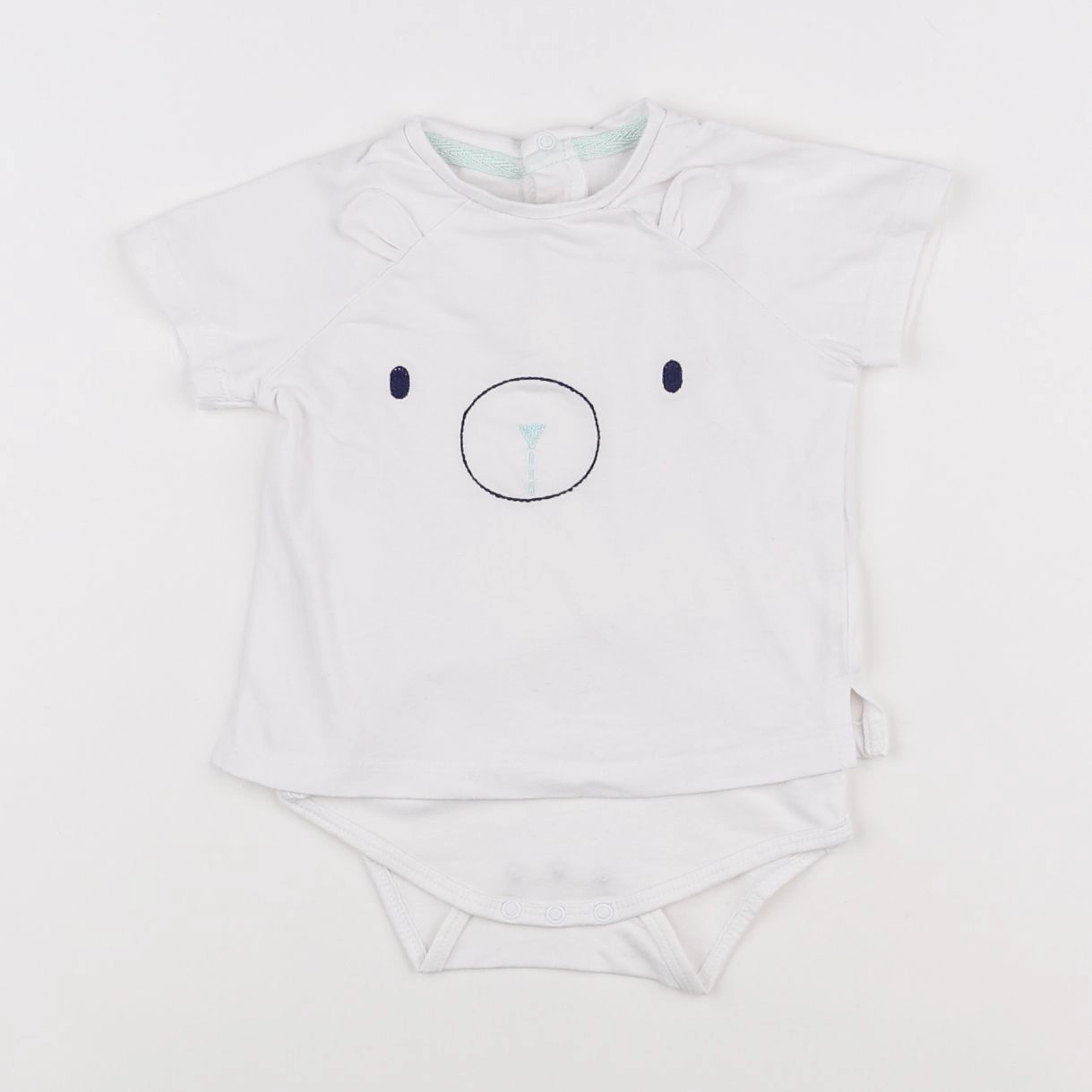 Vertbaudet - body tee-shirt blanc - 6 mois