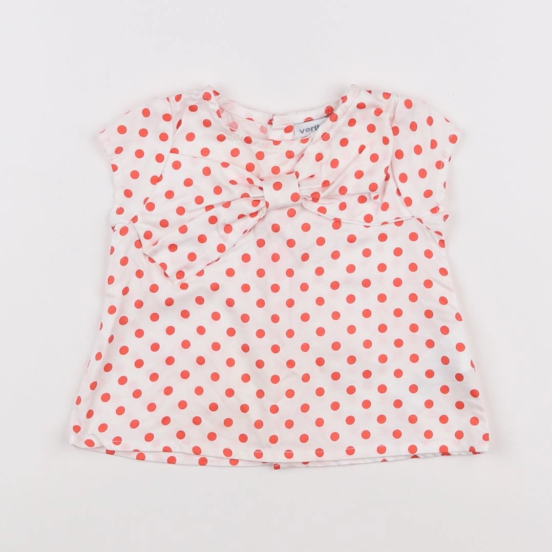 Vertbaudet - blouse blanc, rose - 6 mois