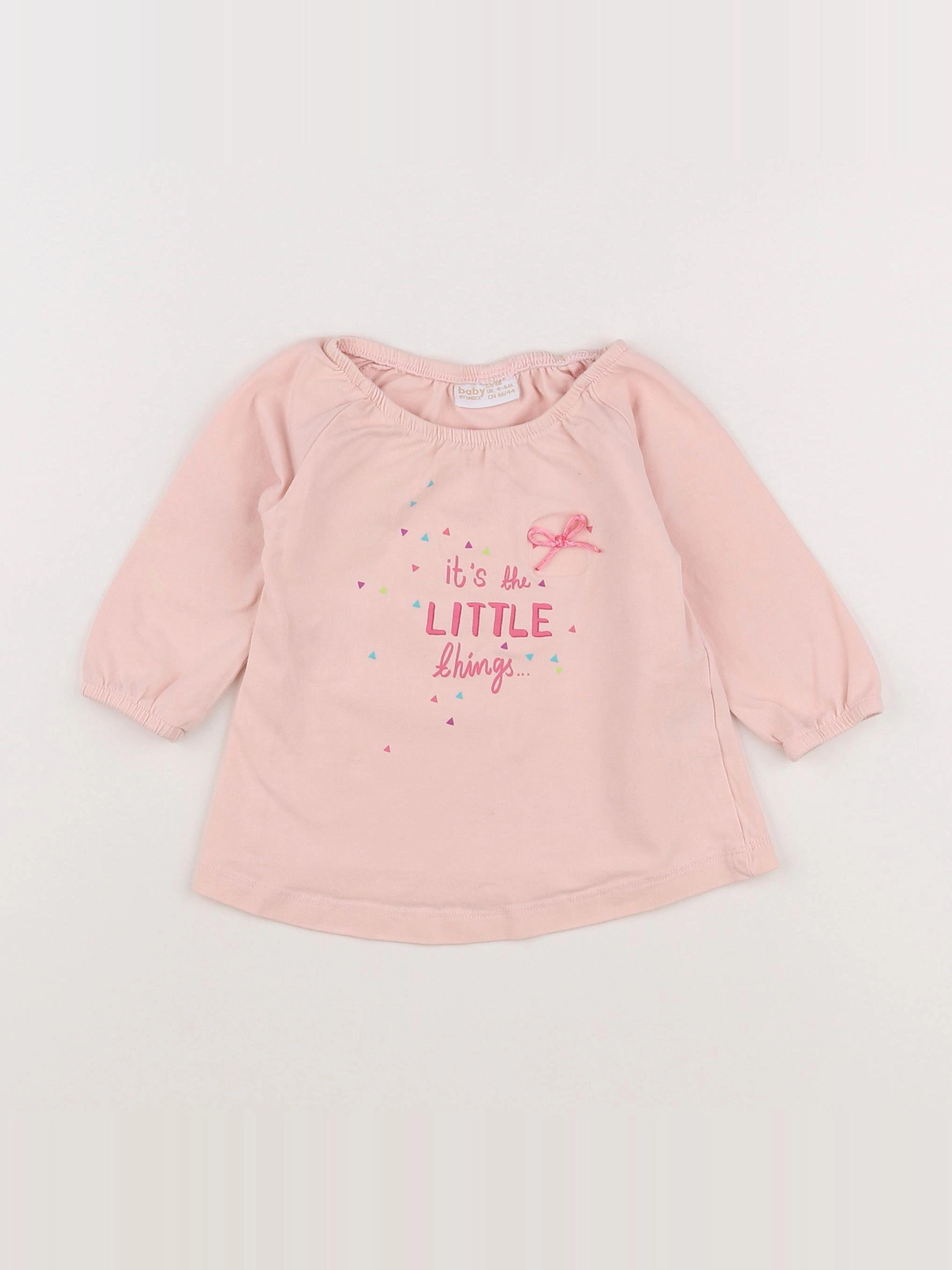 Lindex - tee-shirt rose - 3/6 mois
