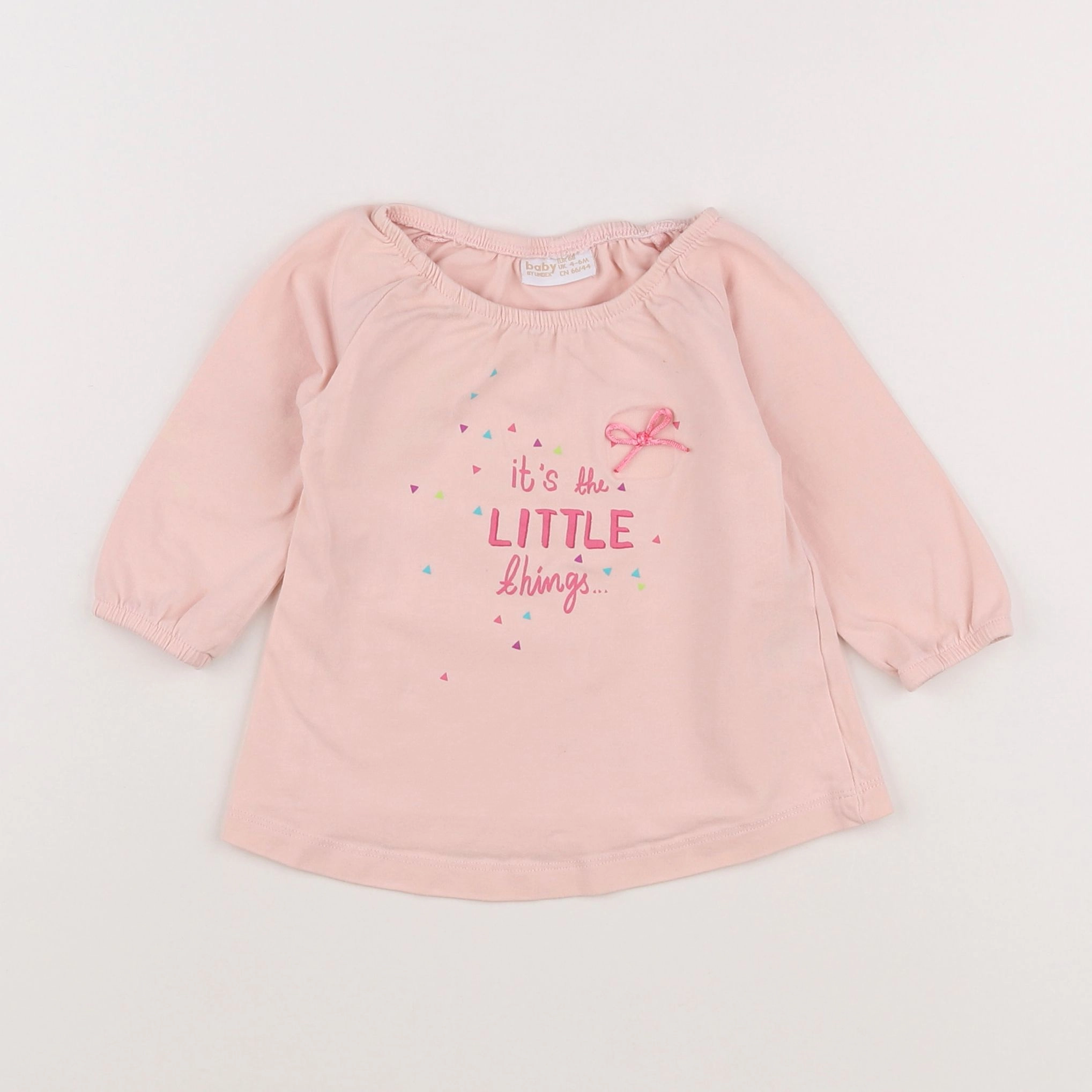 Lindex - tee-shirt rose - 3/6 mois