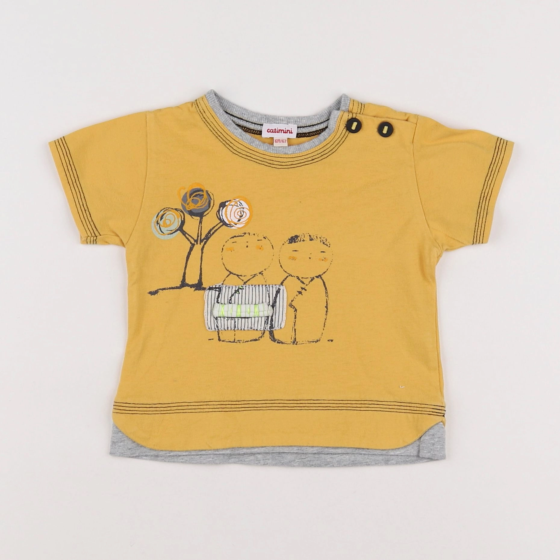 Catimini - tee-shirt jaune - 6 mois