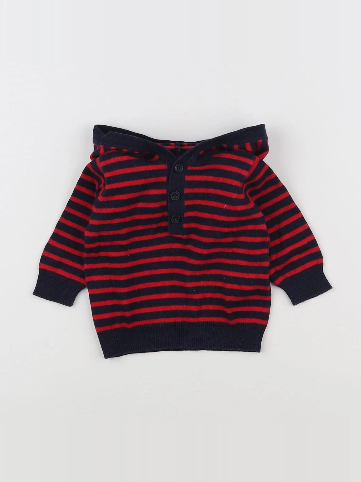 Jacadi - pull rouge - 6 mois