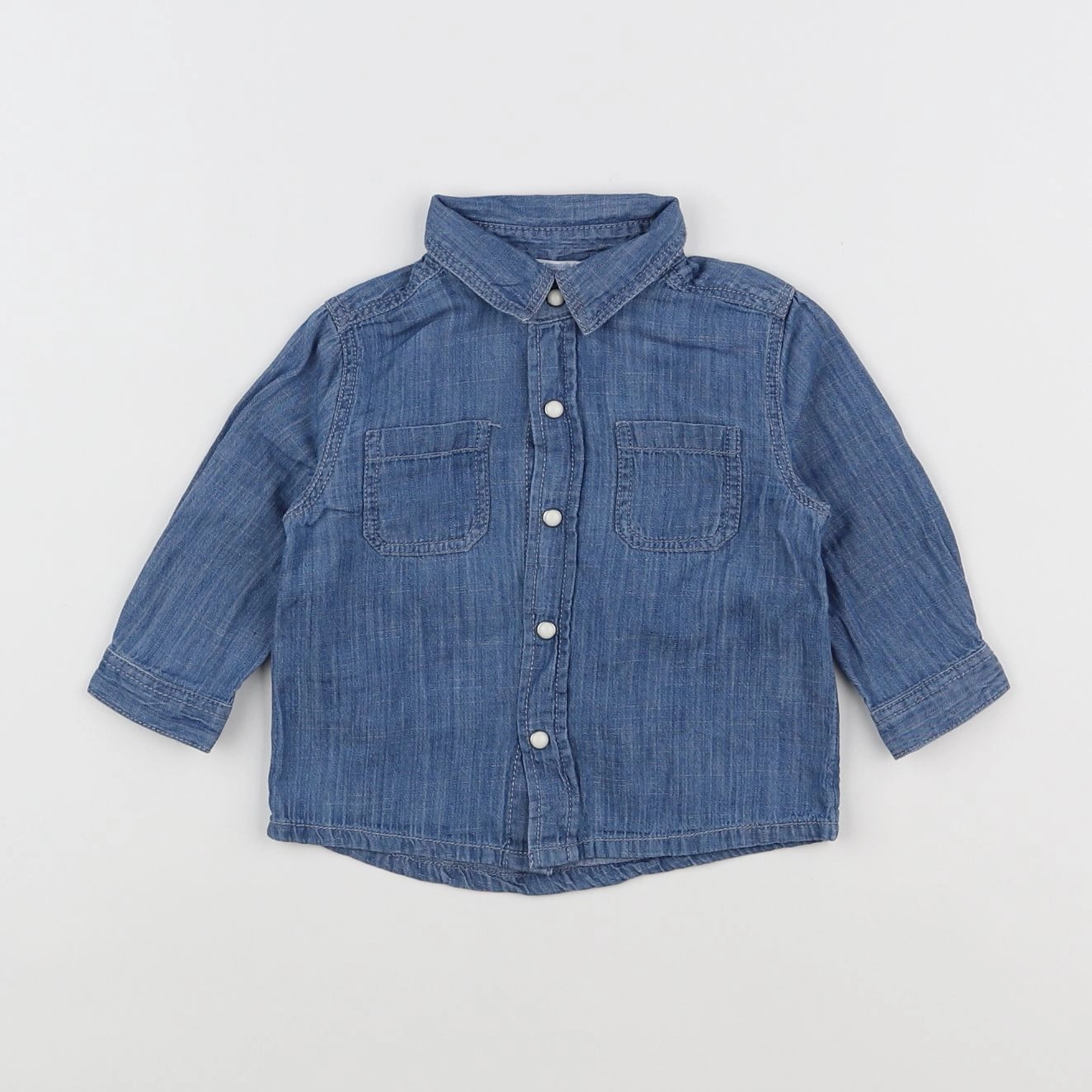 Boutchou - chemise bleu - 6 mois