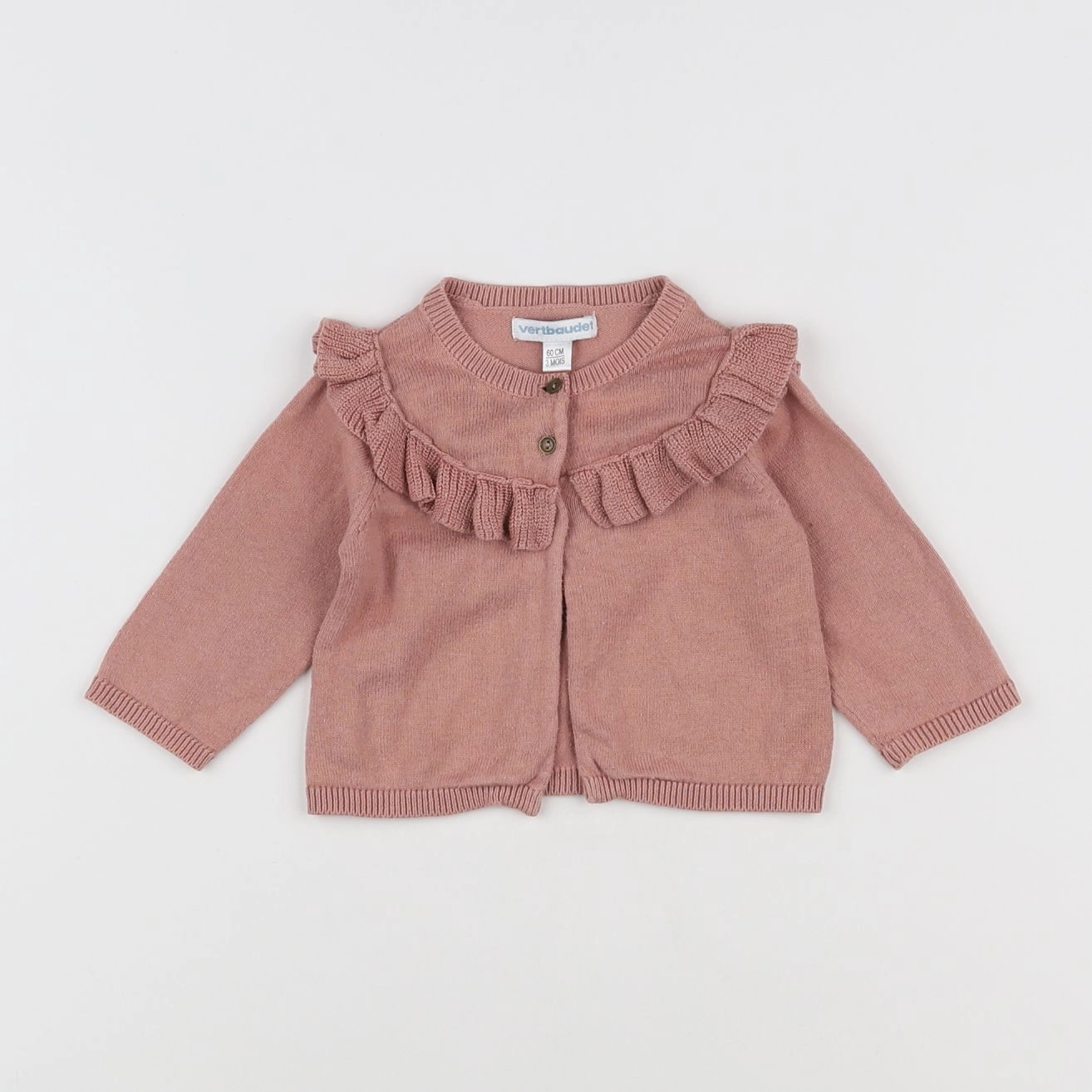 Vertbaudet - gilet rose - 3 mois