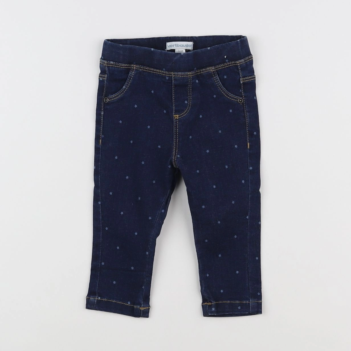 Vertbaudet - jegging bleu - 9 mois