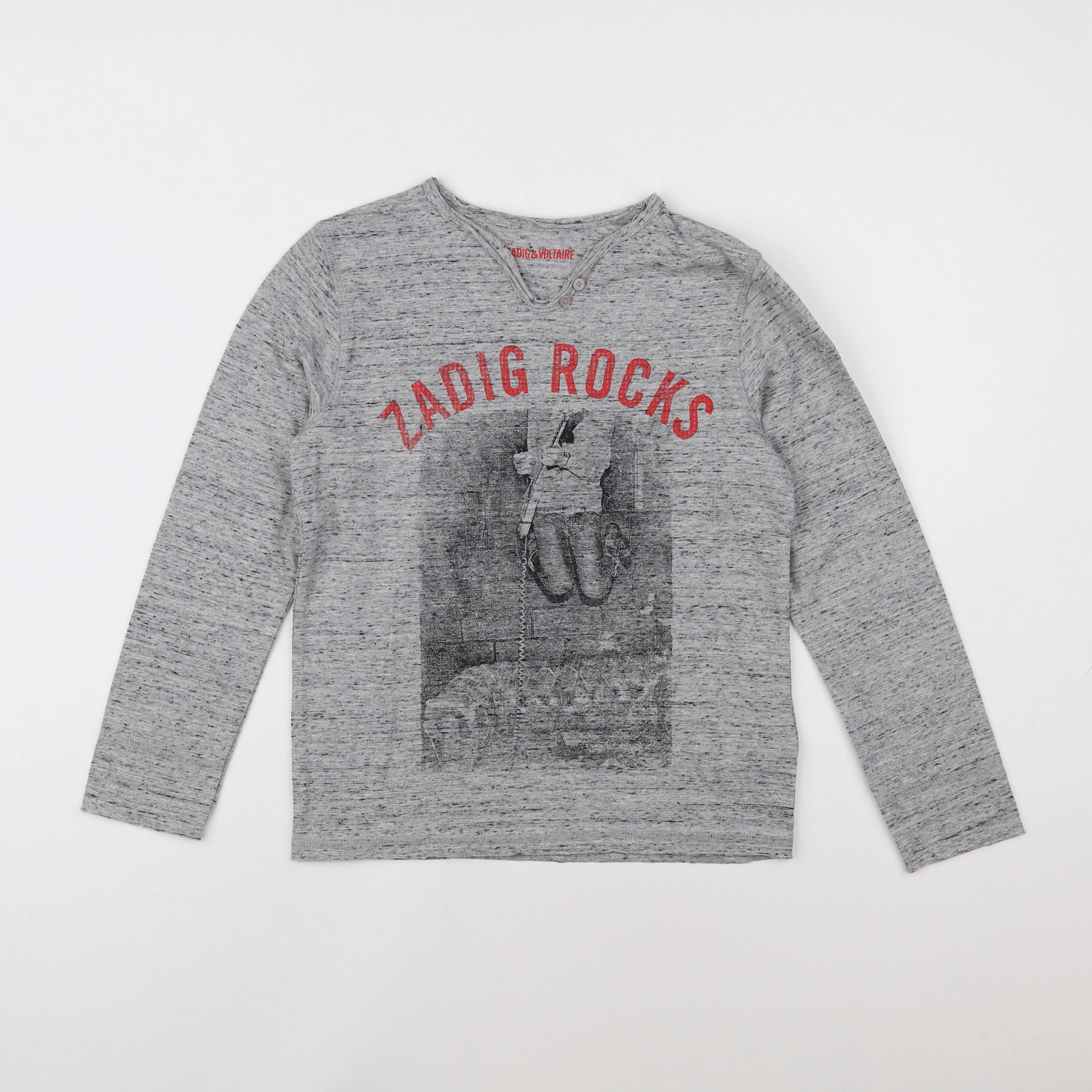 Zadig & Voltaire - tee-shirt gris - 8 ans