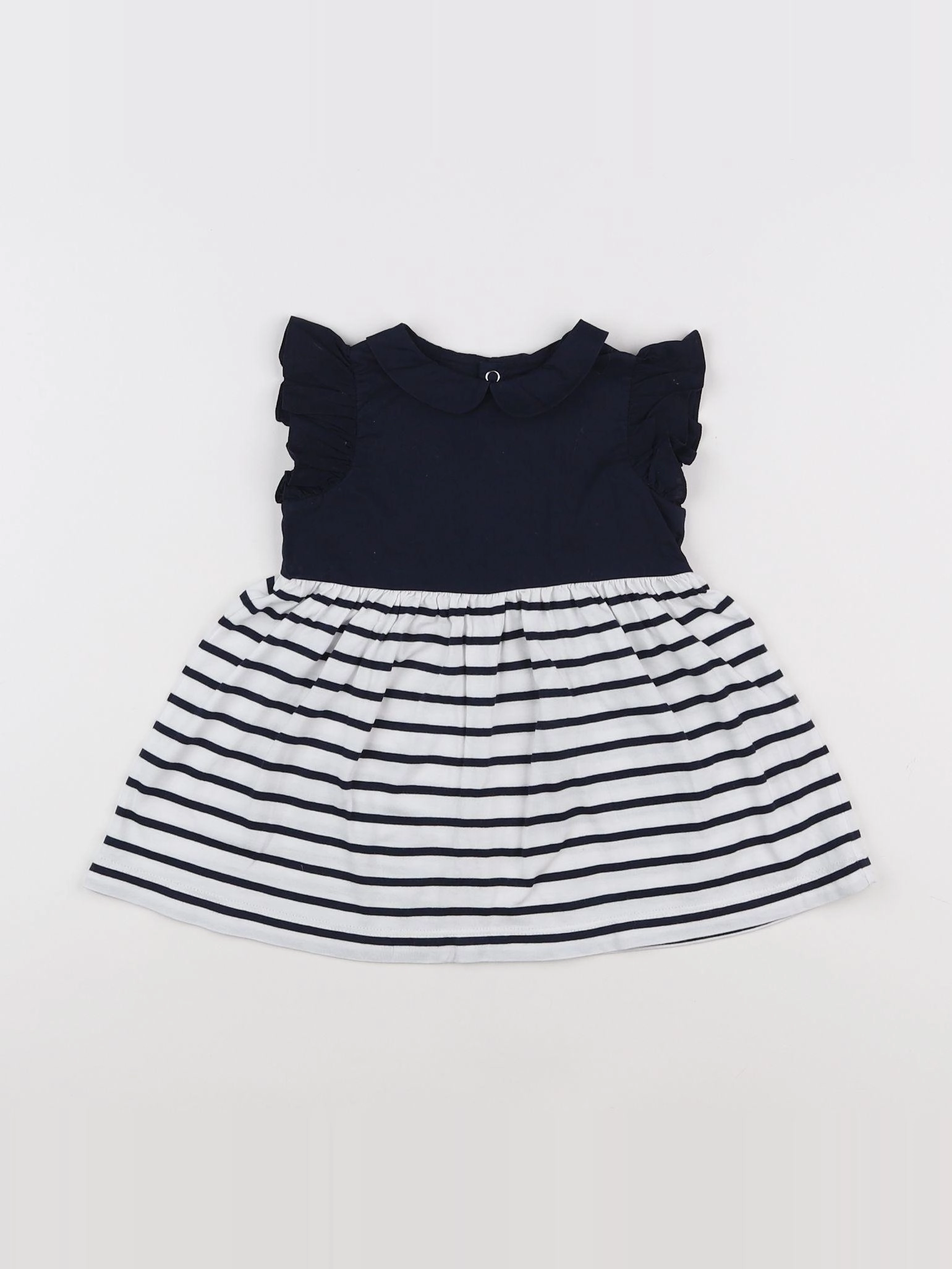 Jacadi - robe blanc, noir - 12 mois