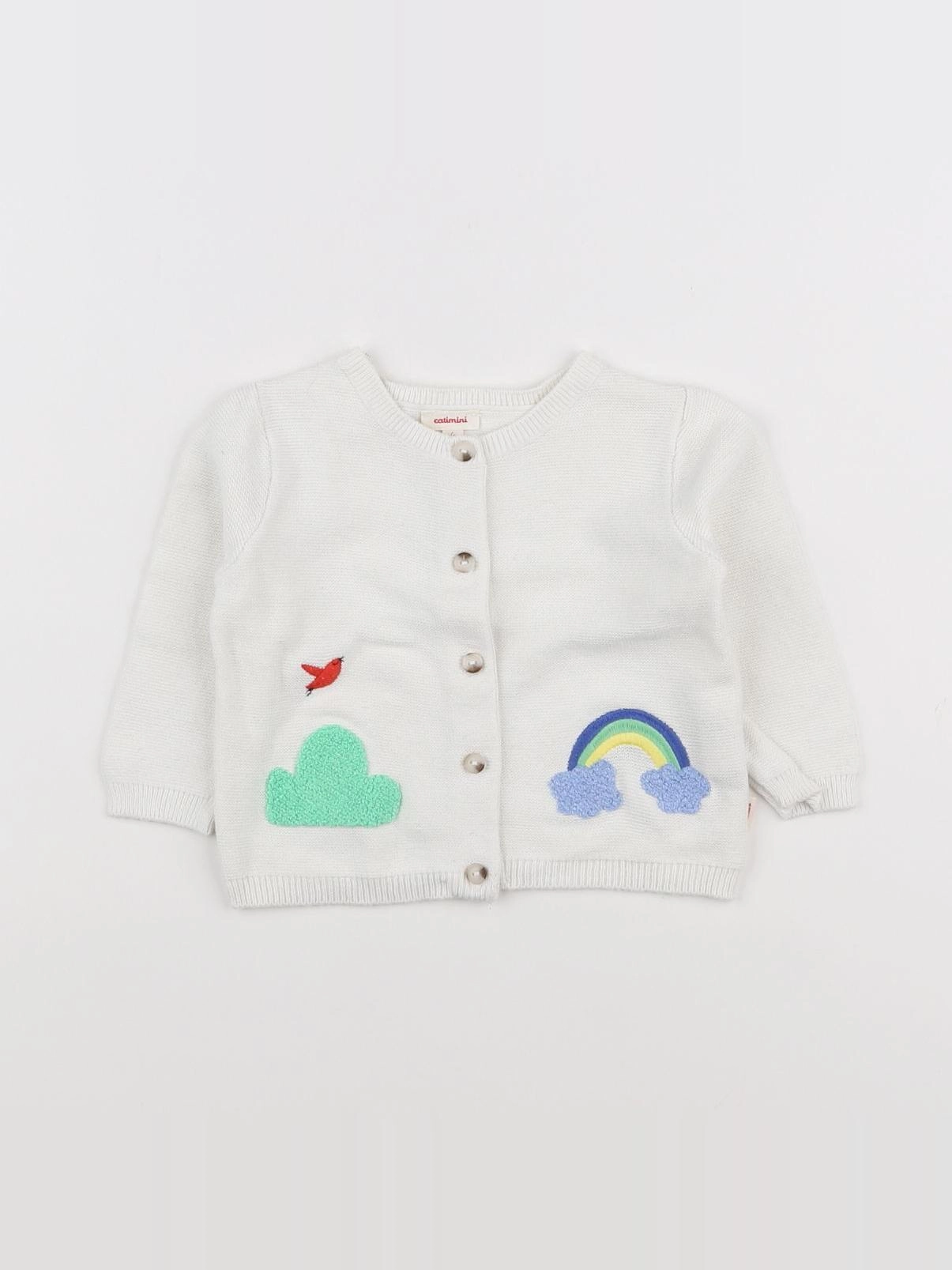 Catimini - gilet blanc - 6 mois