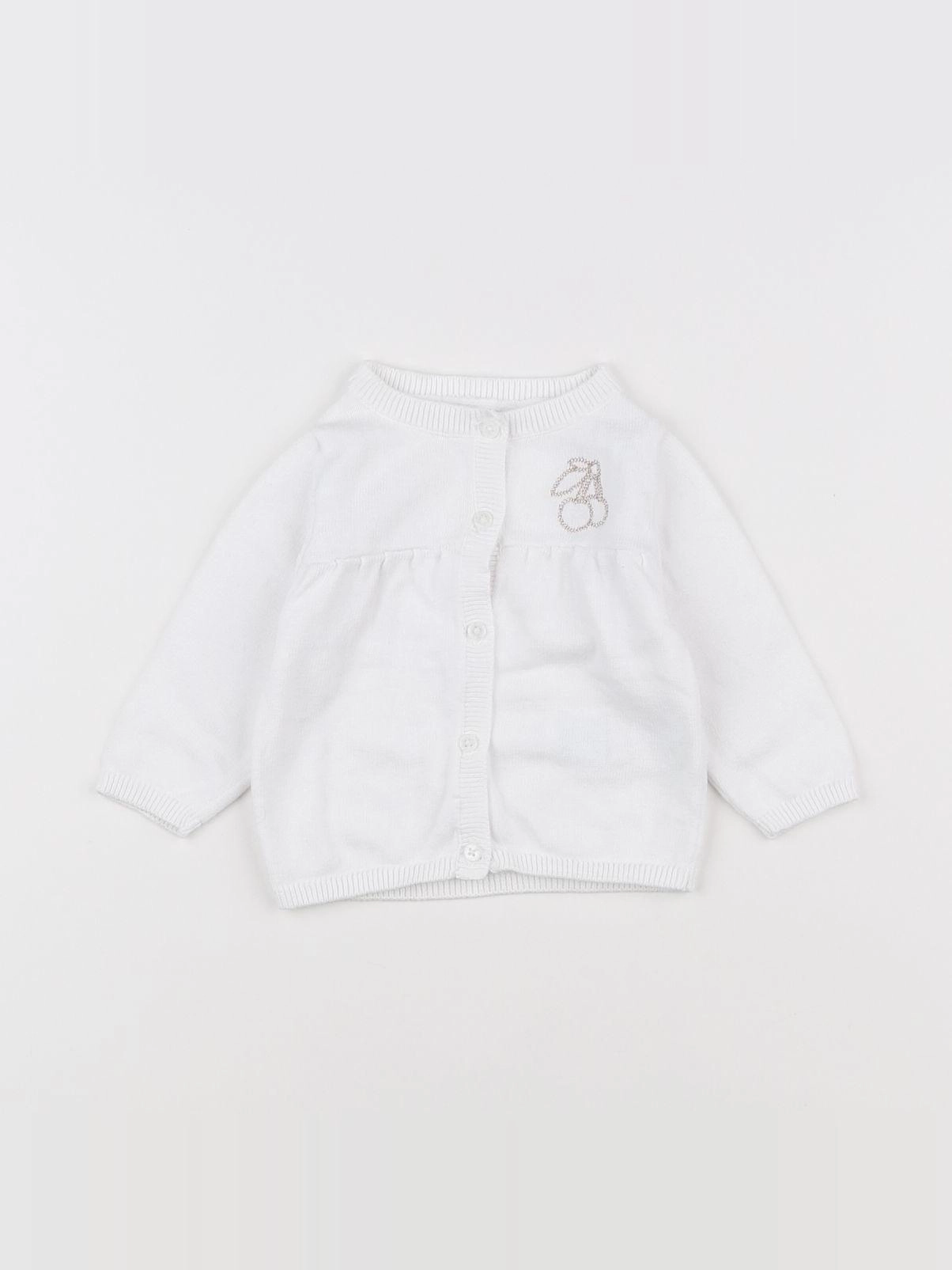 Vertbaudet - gilet blanc - 3 mois