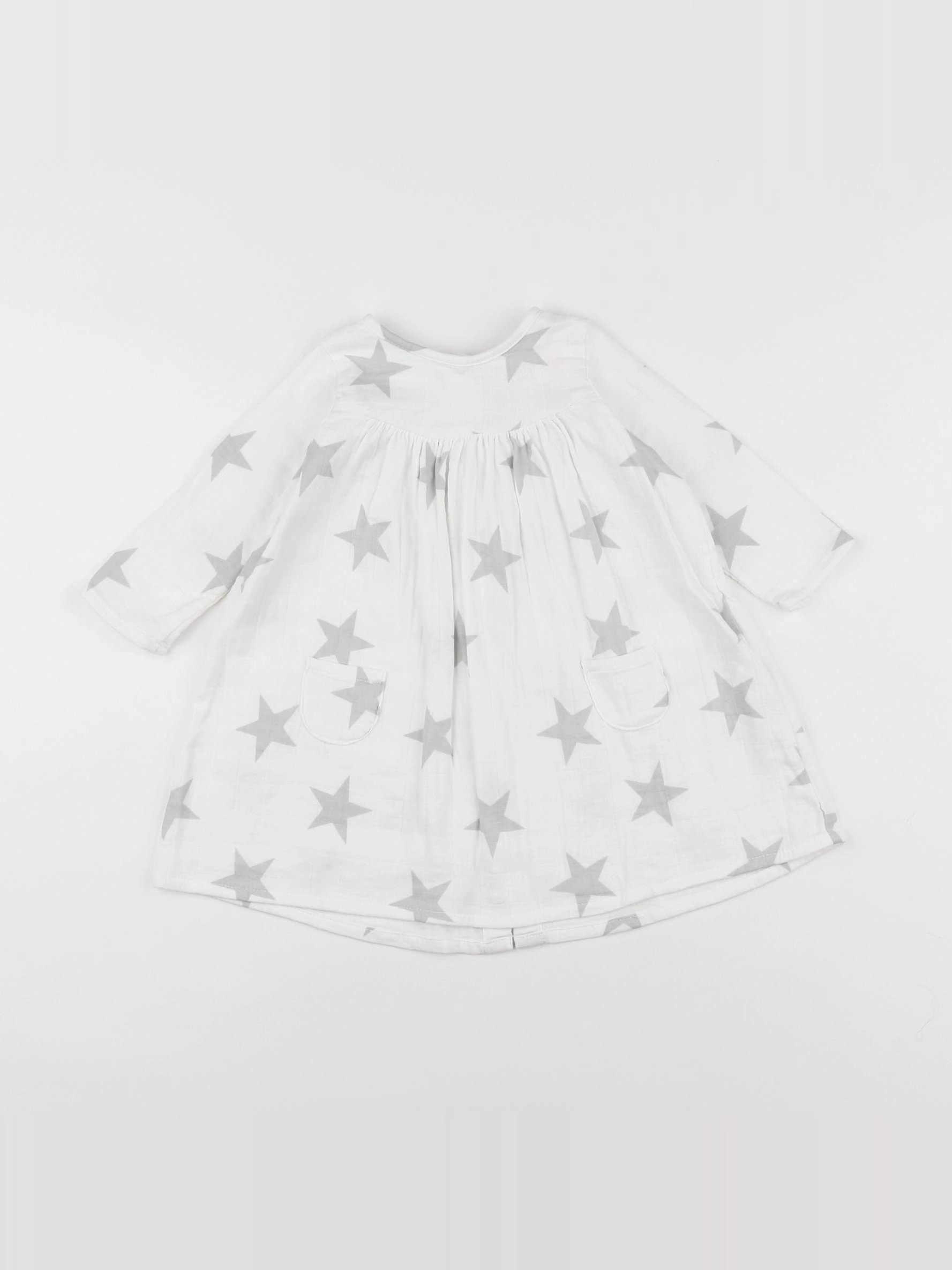 Aden + Anaïs - robe blanc, gris - 9/12 mois
