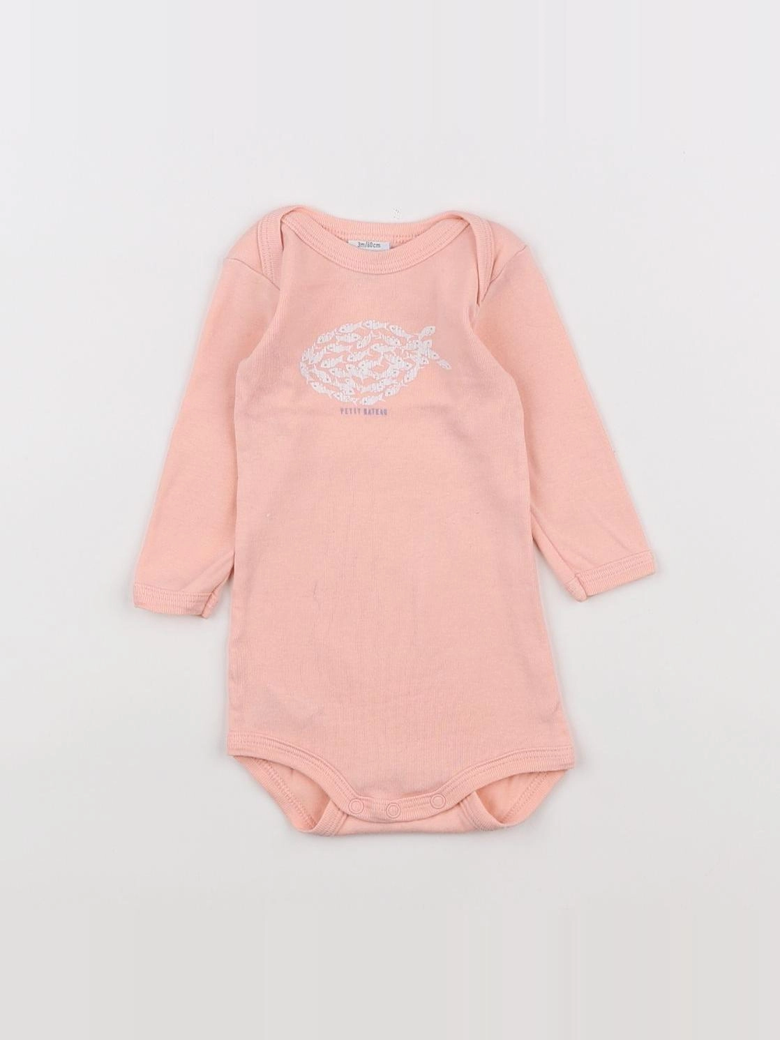 Petit Bateau - body rose - 3 mois