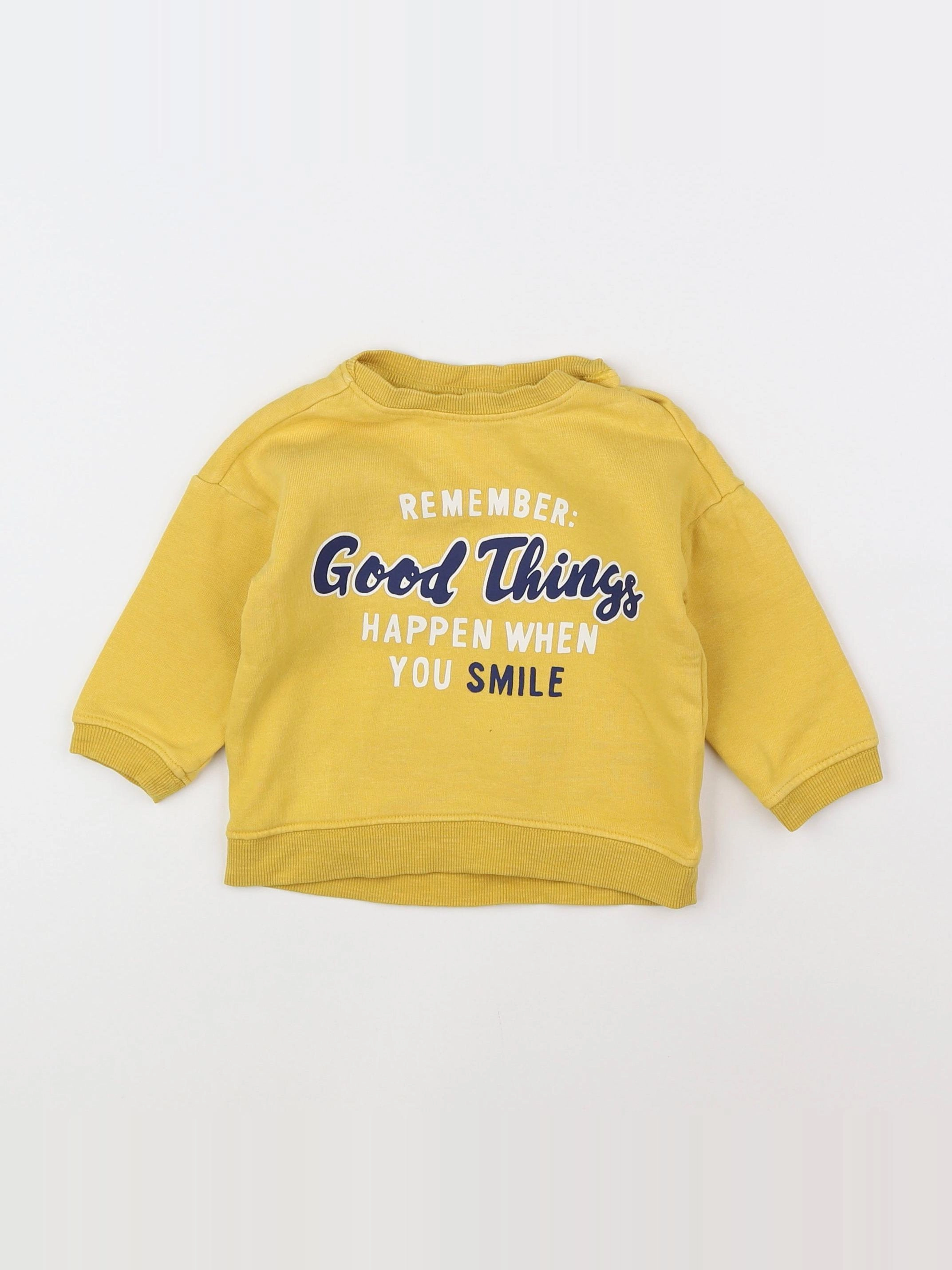 H&M - sweat jaune - 6/9 mois