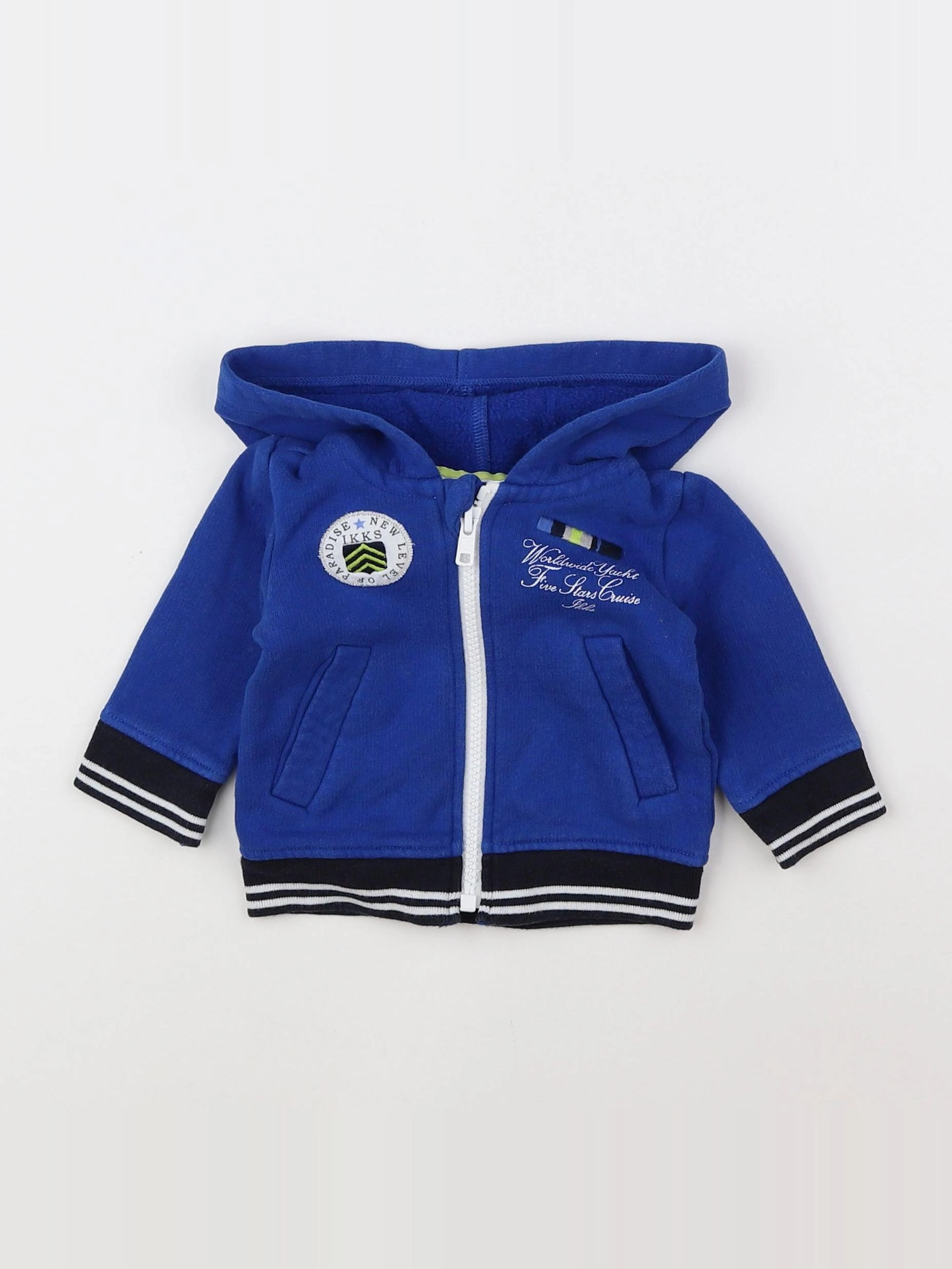 IKKS - sweat bleu - 3 mois