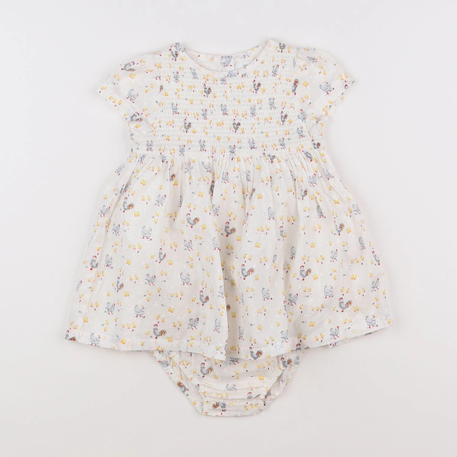 Boutchou - robe beige, jaune - 9 mois