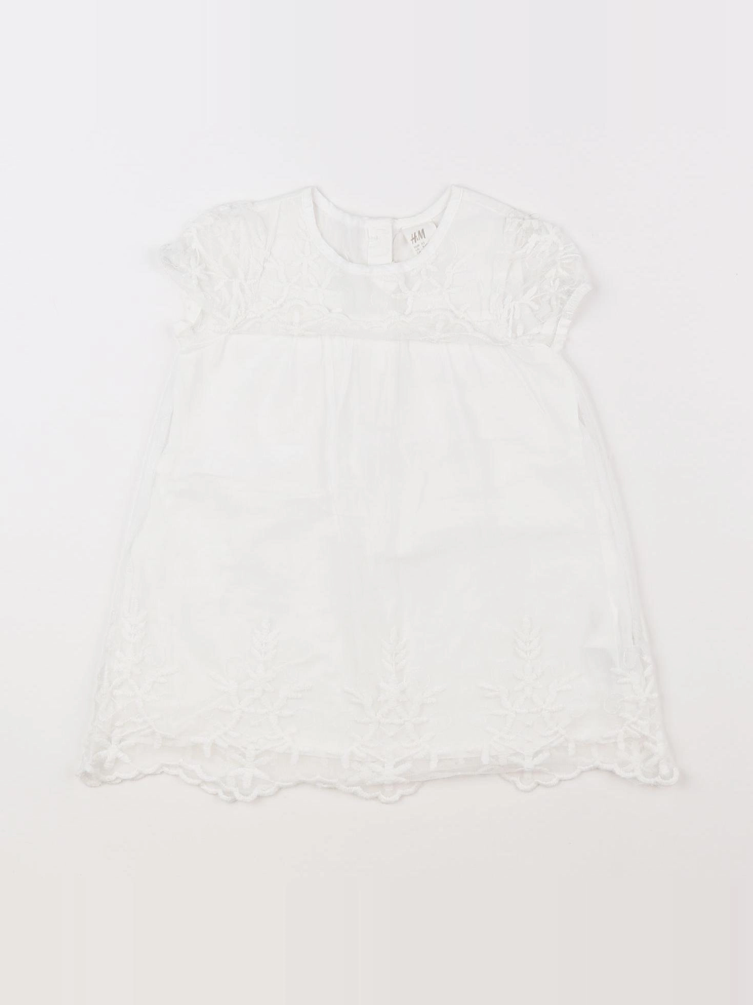 H&M - robe blanc (état neuf) - 9/12 mois