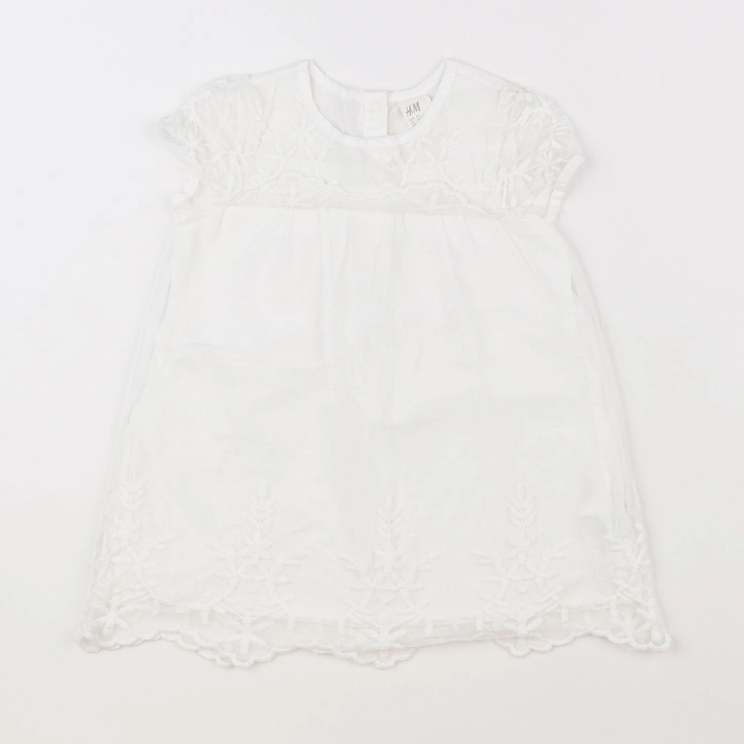 H&M - robe blanc (état neuf) - 9/12 mois
