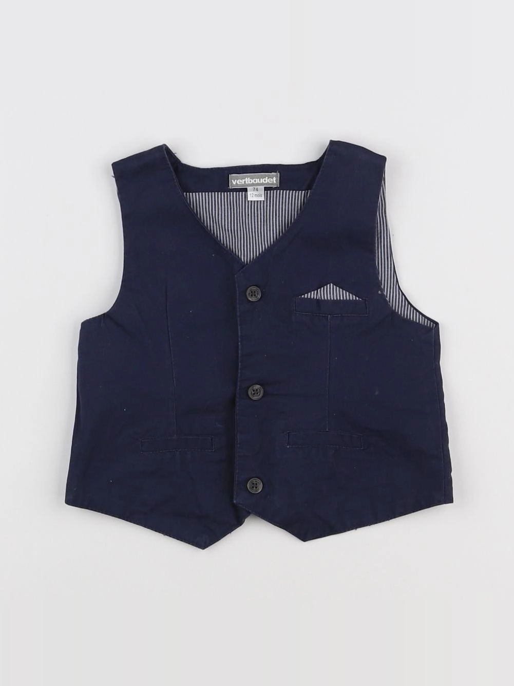 Vertbaudet - gilet bleu - 12 mois