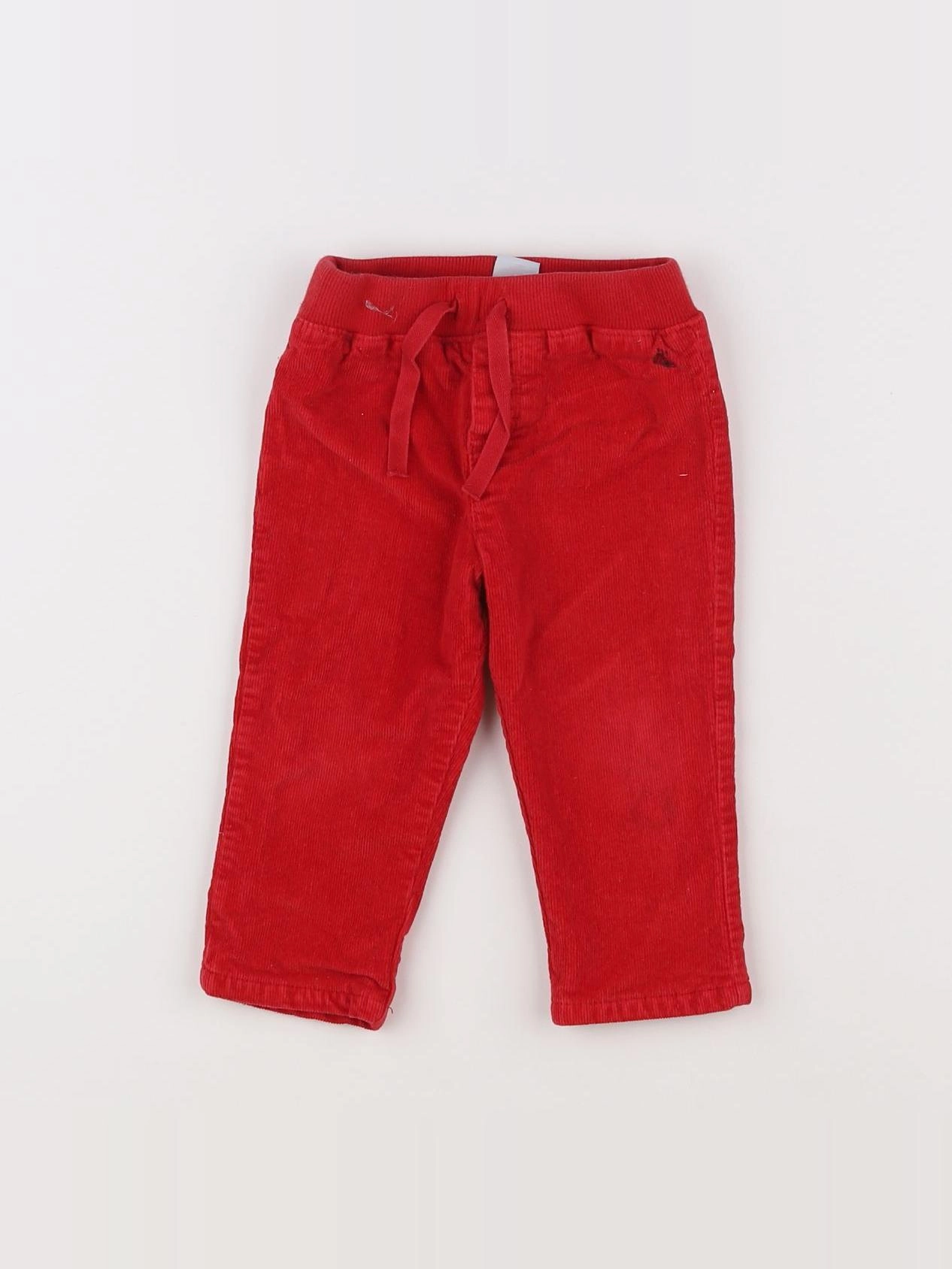 Petit Bateau - pantalon rouge - 12 mois