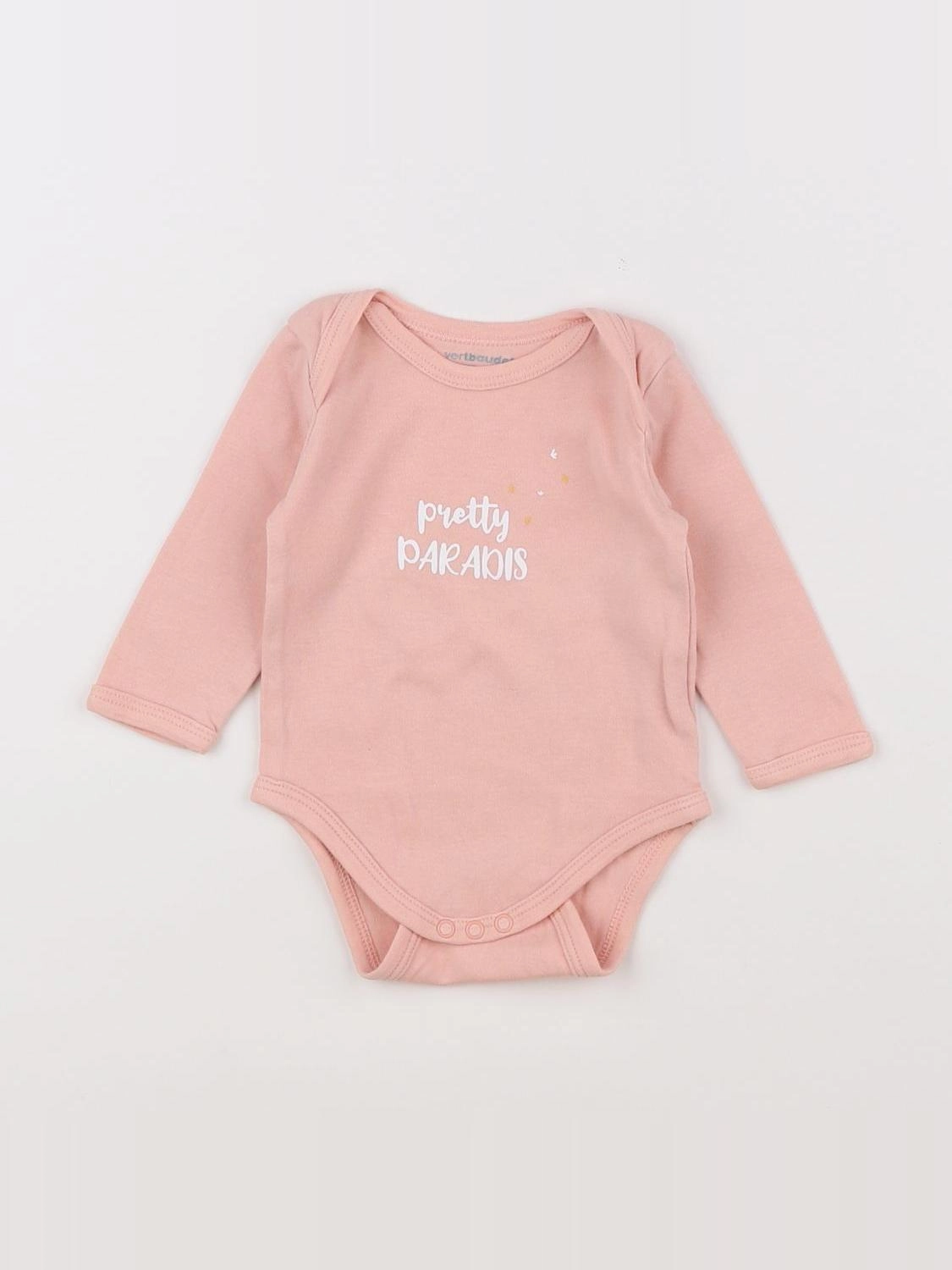 Vertbaudet - body rose - 3 mois