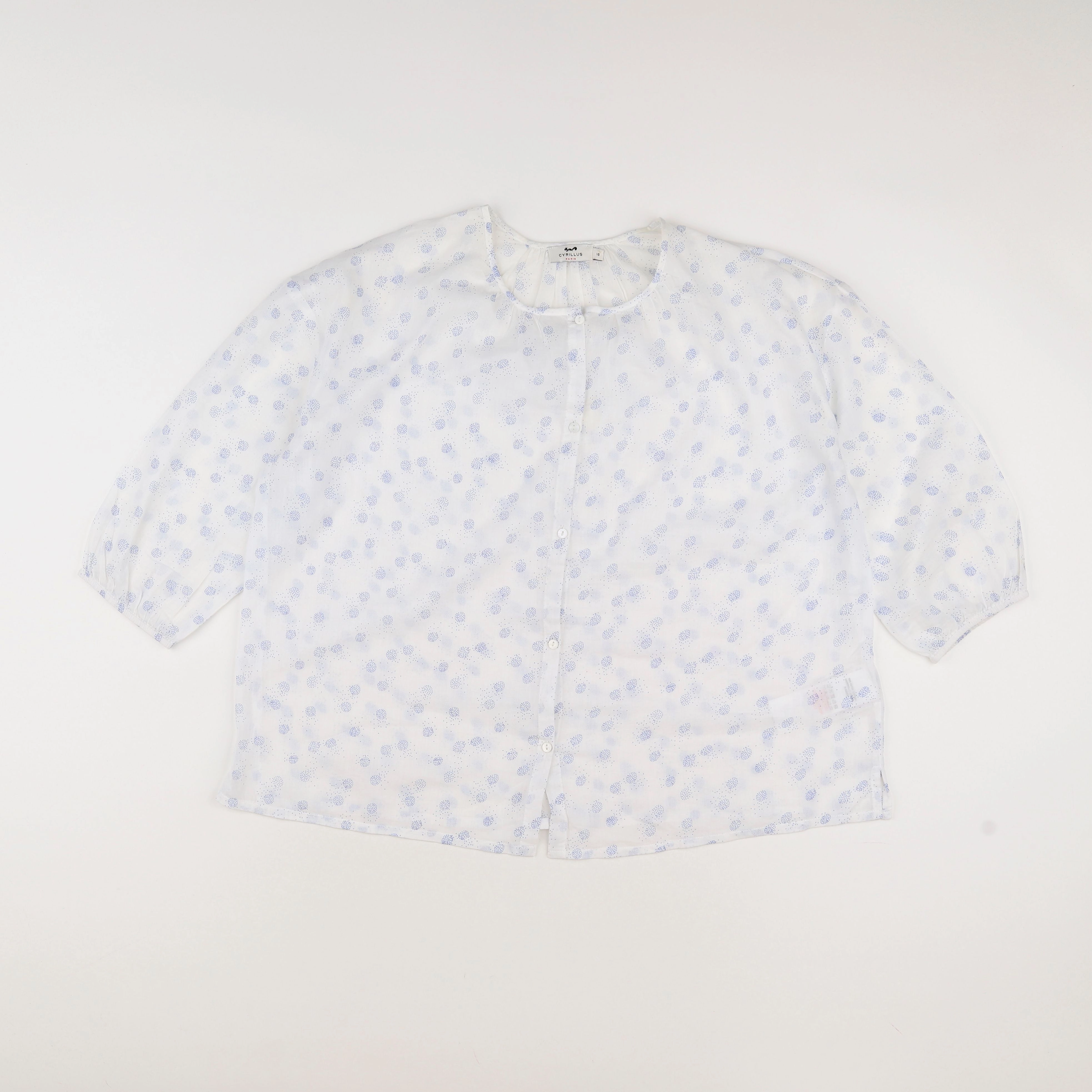 Cyrillus - blouse blanc, bleu - 16 ans