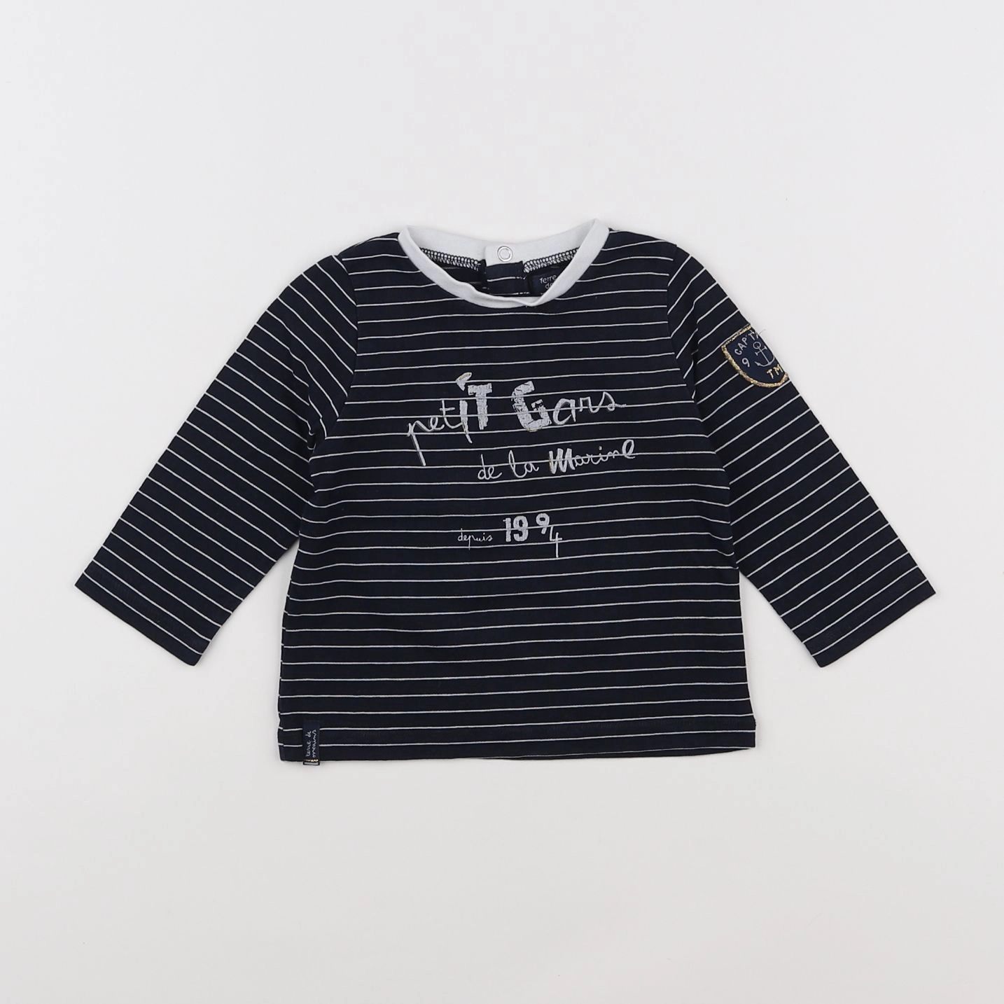 Terre de marins - tee-shirt bleu - 12 mois