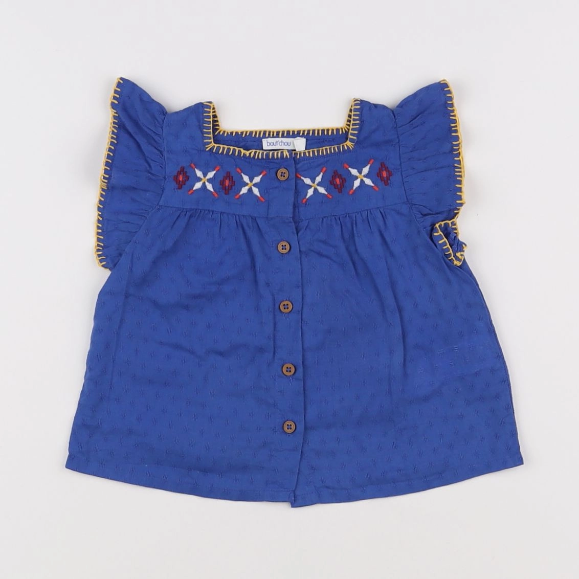 Boutchou - blouse bleu, multicolore - 6 mois