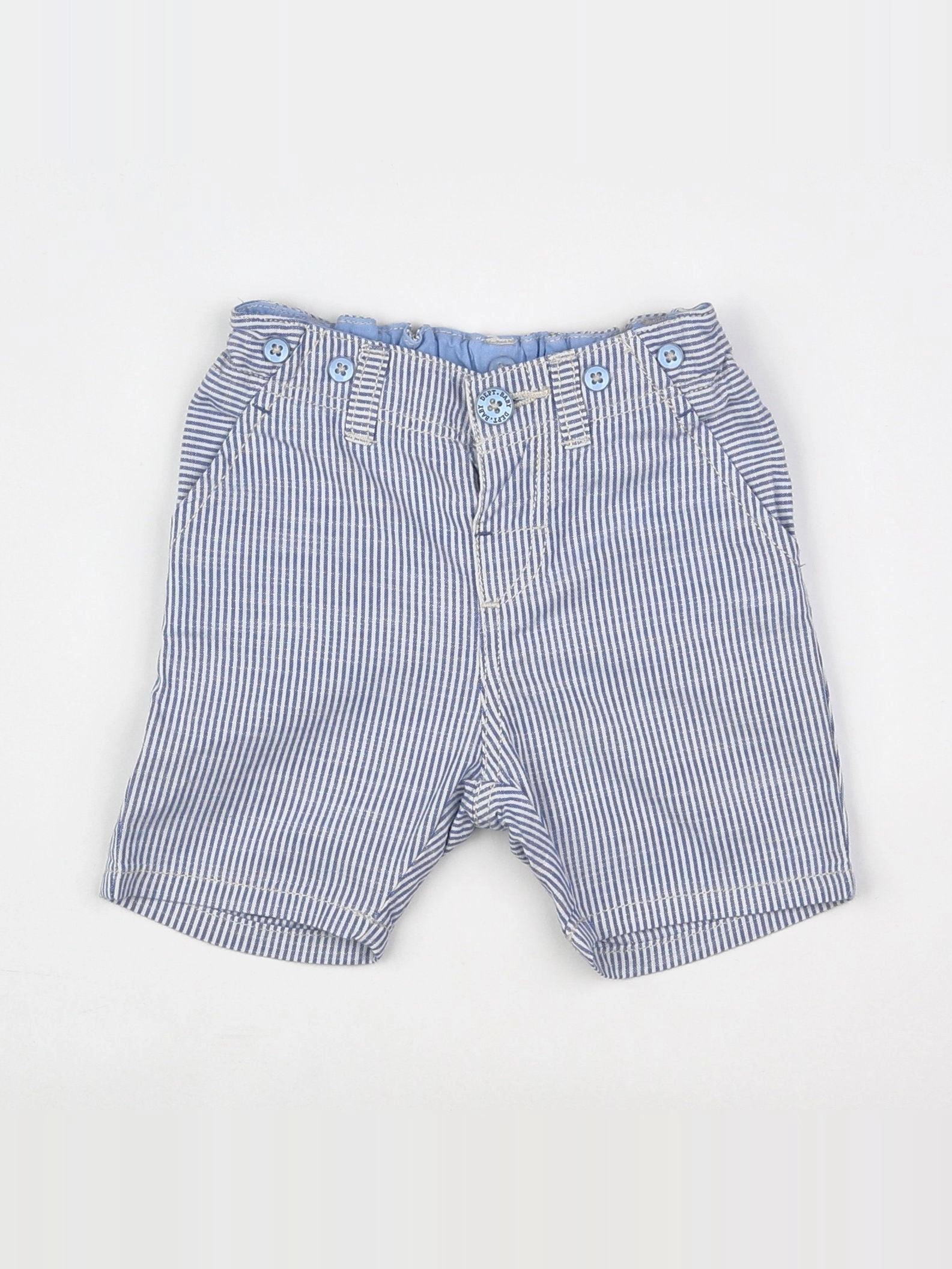 H&M - short blanc, bleu - 3/6 mois