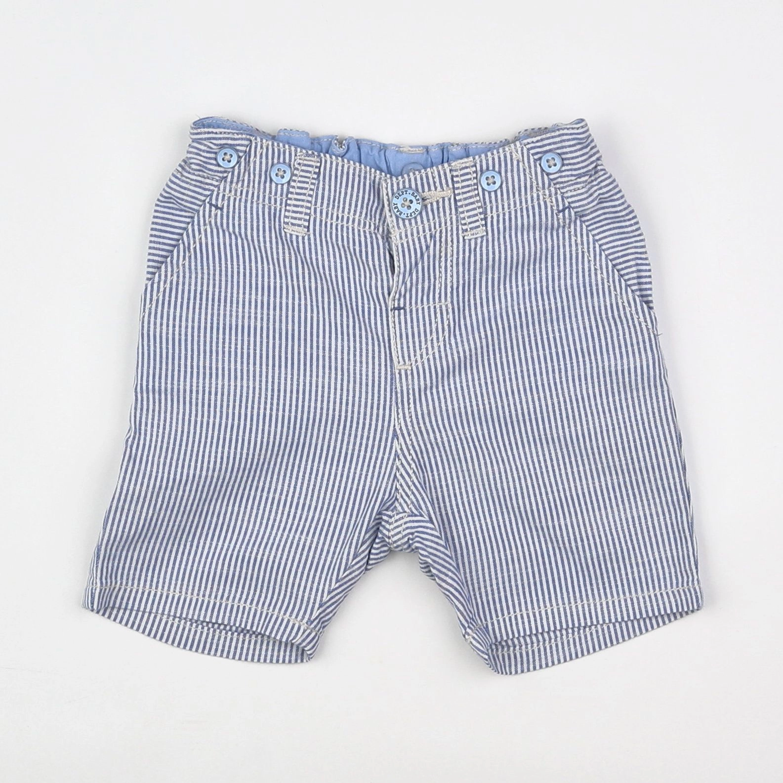 H&M - short blanc, bleu - 3/6 mois