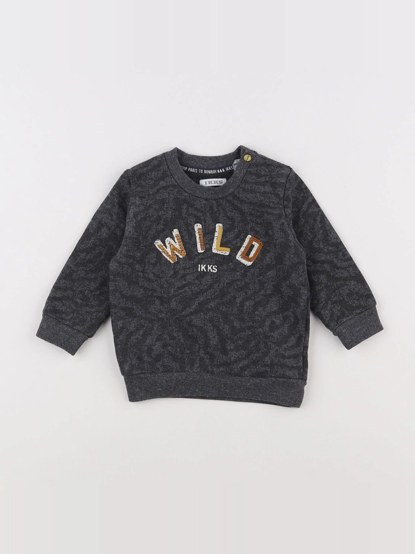 IKKS - sweat gris - 6 mois