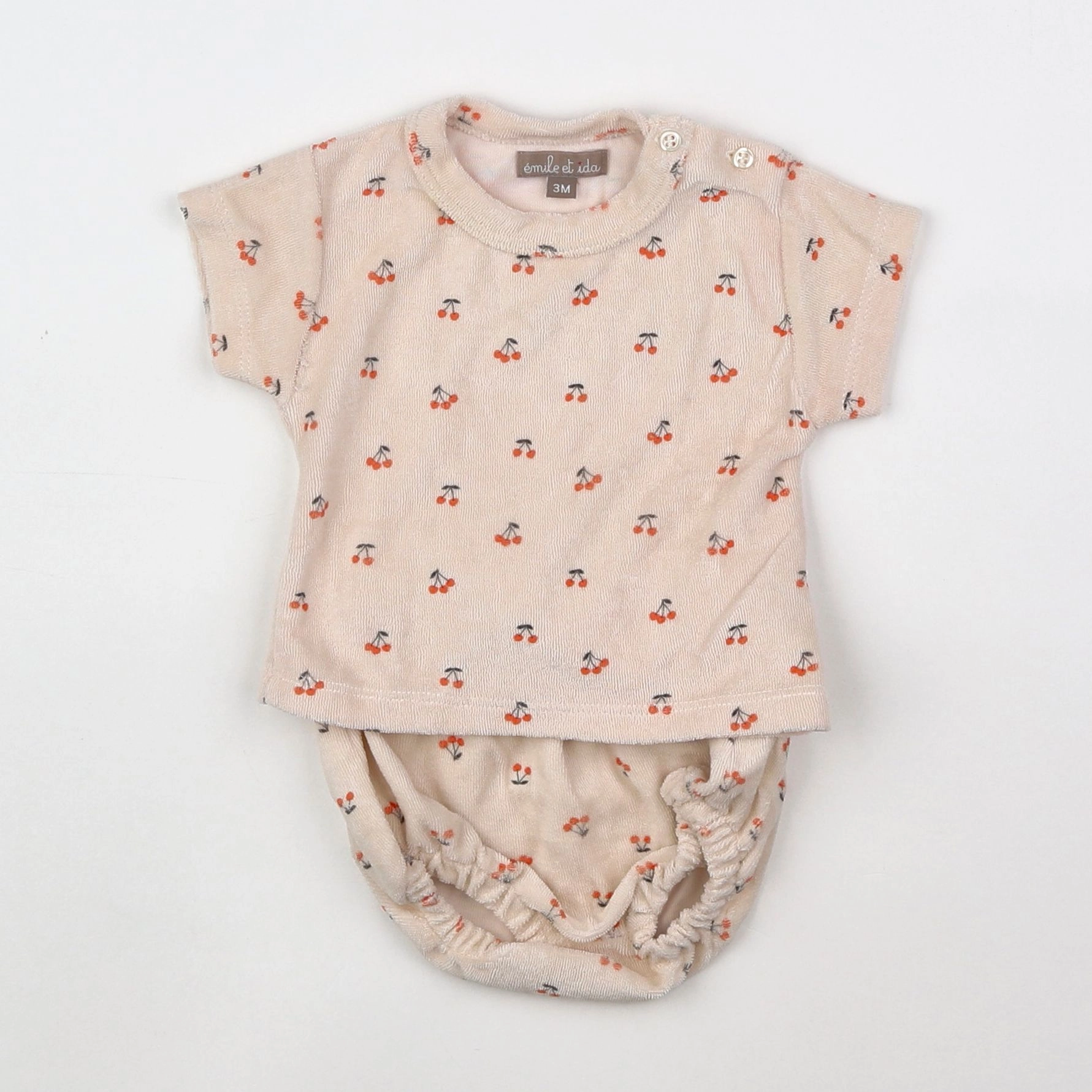 Emile et Ida - ensemble beige - 3 mois