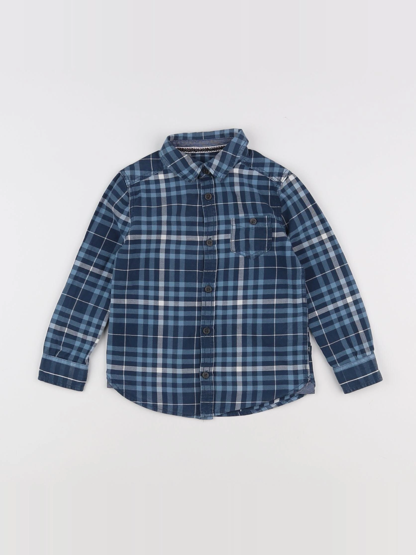 Okaidi - chemise blanc, bleu - 3 ans