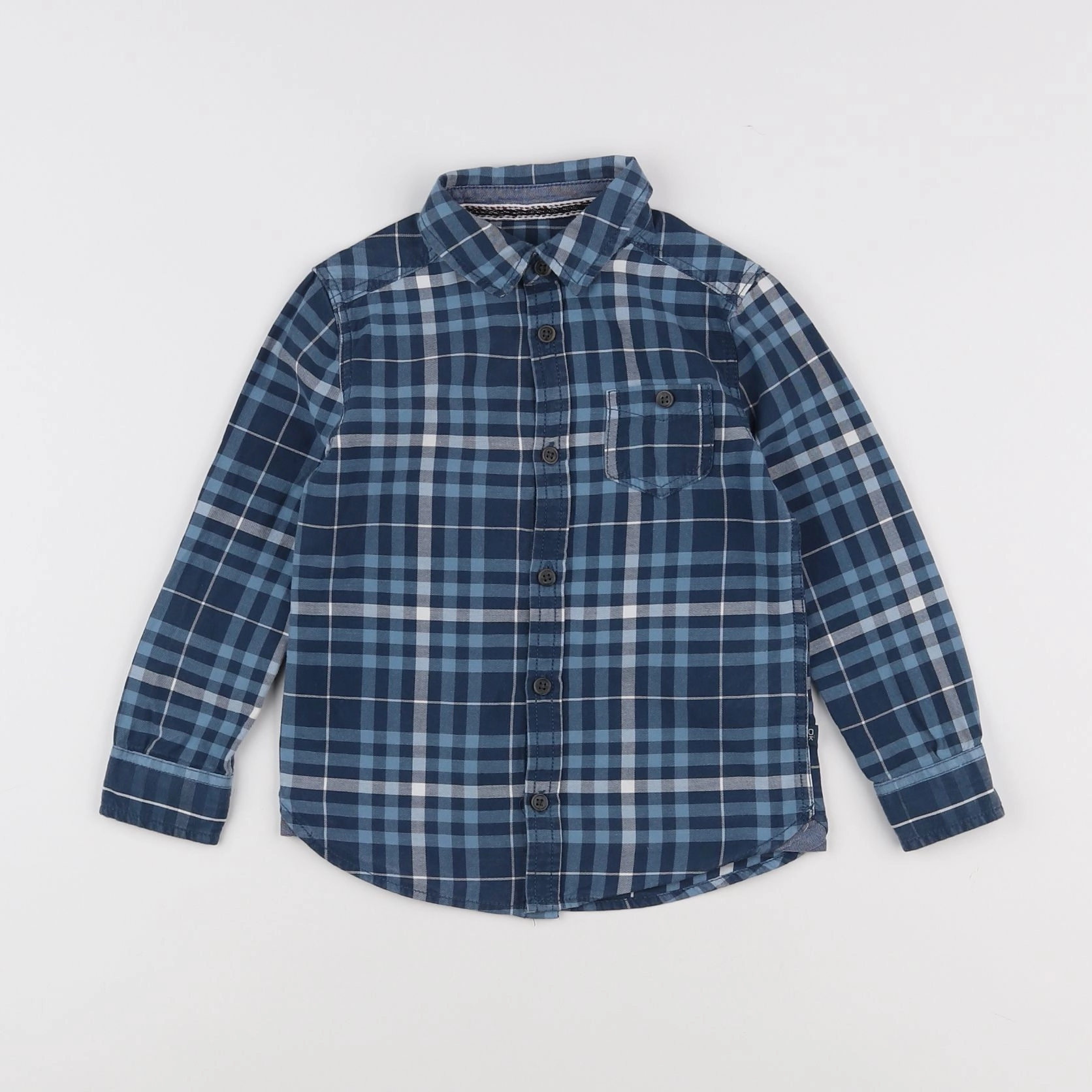 Okaidi - chemise blanc, bleu - 3 ans