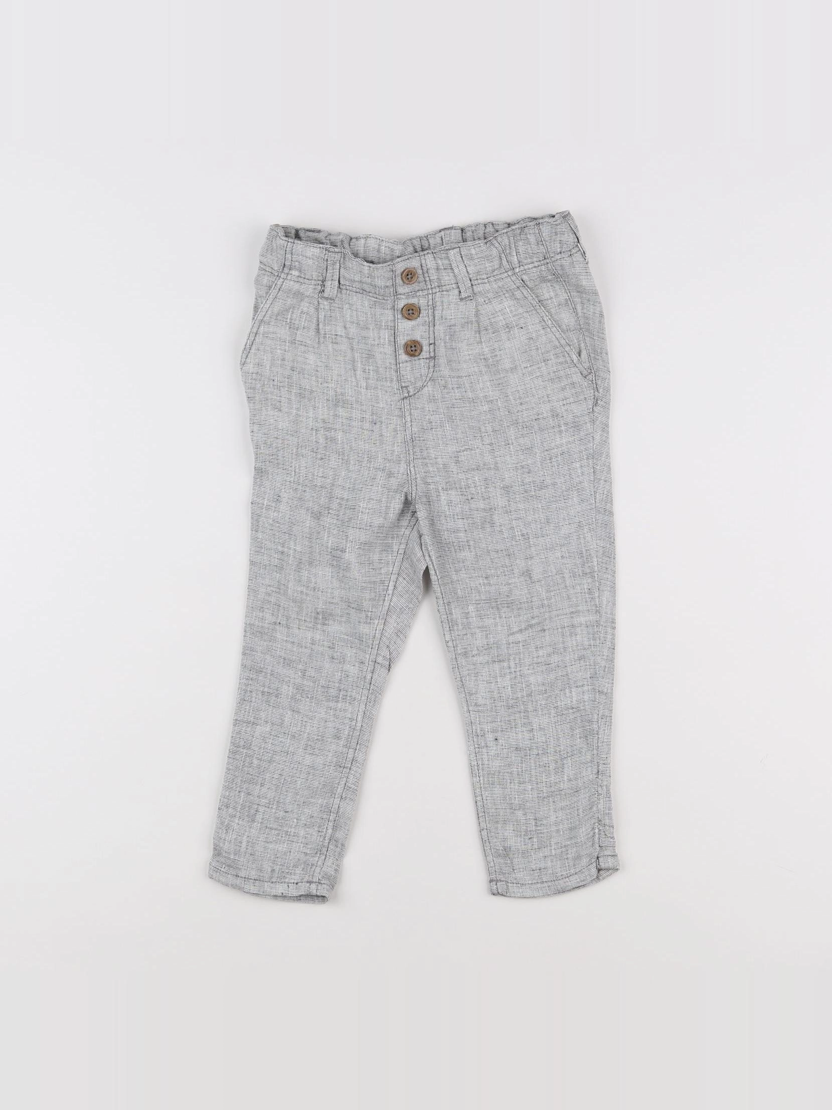 H&M - pantalon gris - 9/12 mois