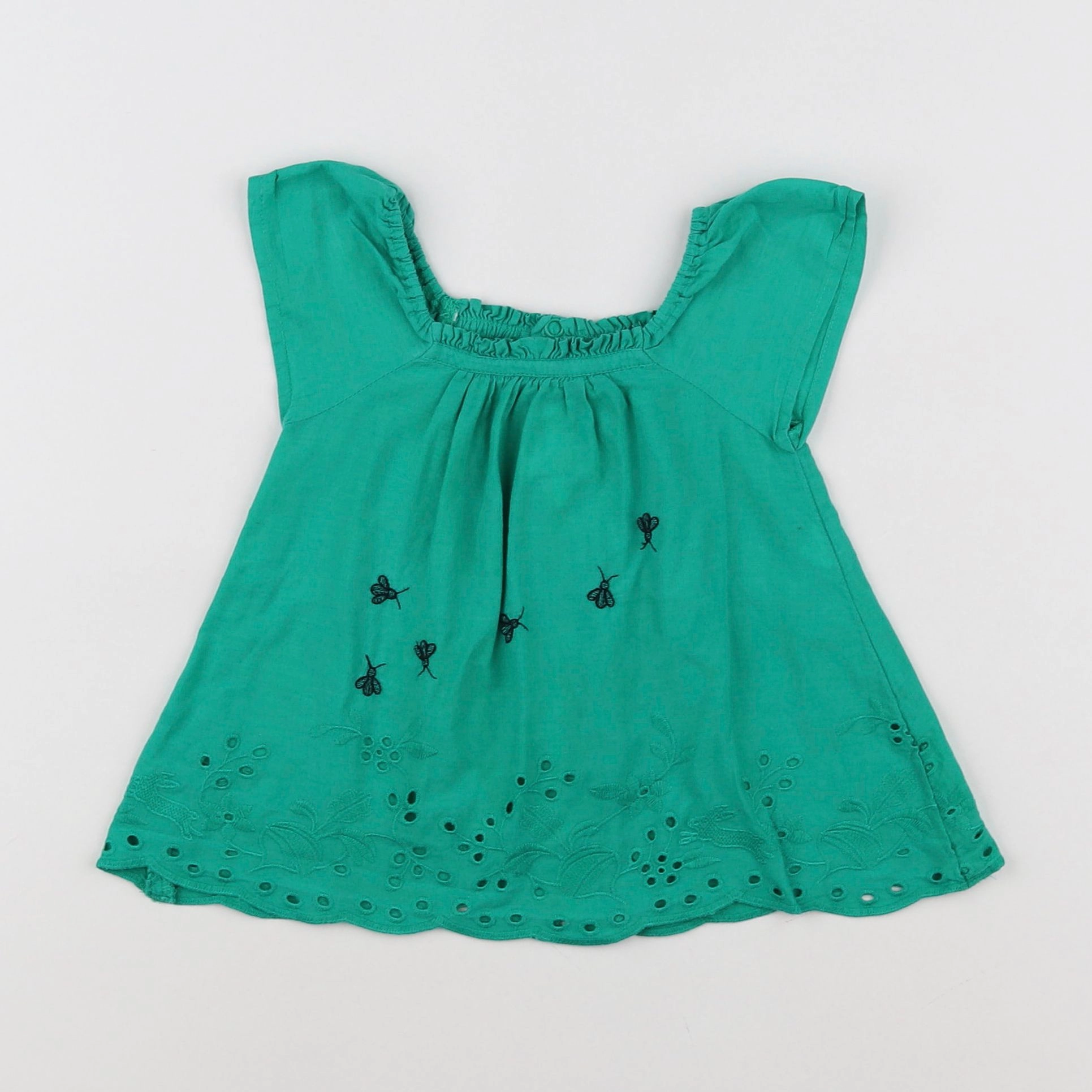 Catimini - blouse vert - 9 mois