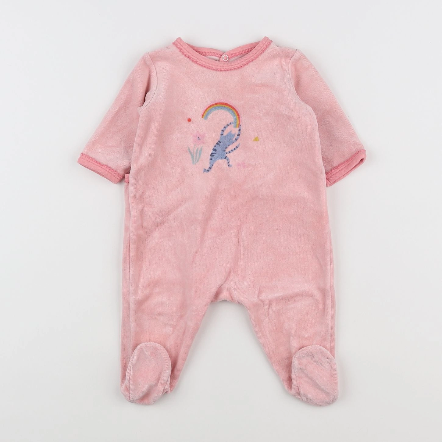 Petit Bateau - pyjama velours rose - 3 mois