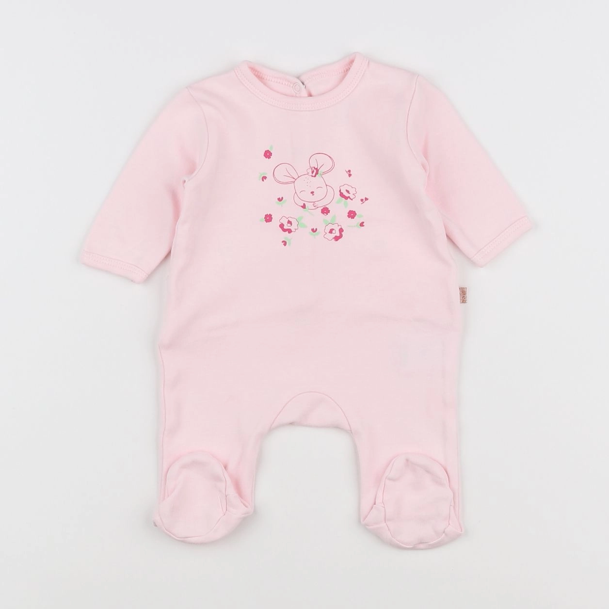 Carrément Beau - pyjama coton rose - 1 mois