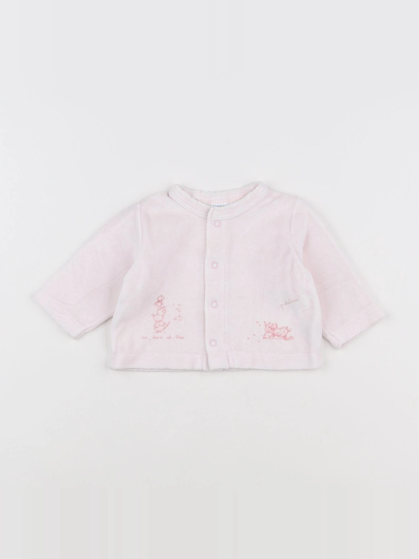 Petit Bateau - gilet rose - 3 mois