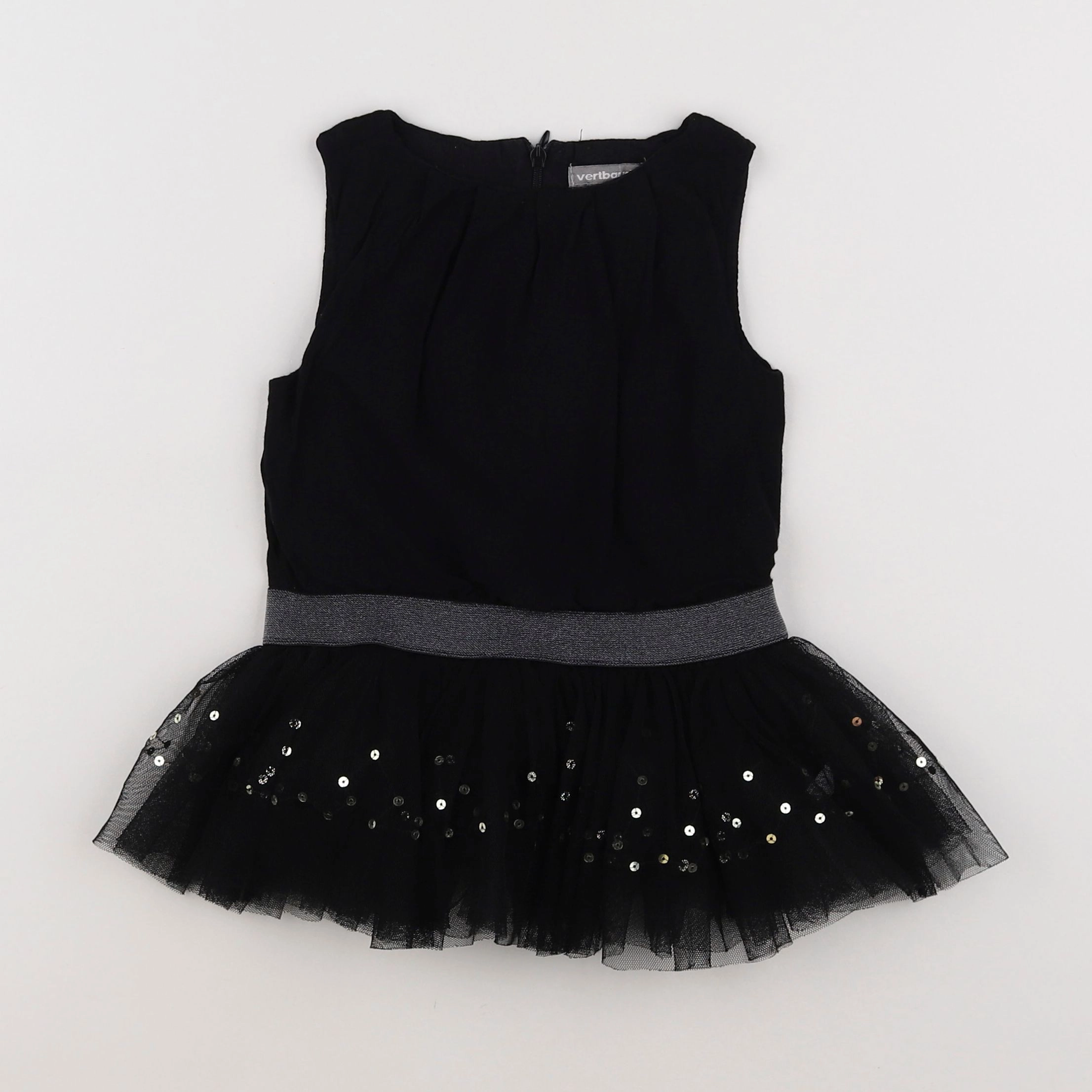 Vertbaudet - robe noir, argent - 2 ans