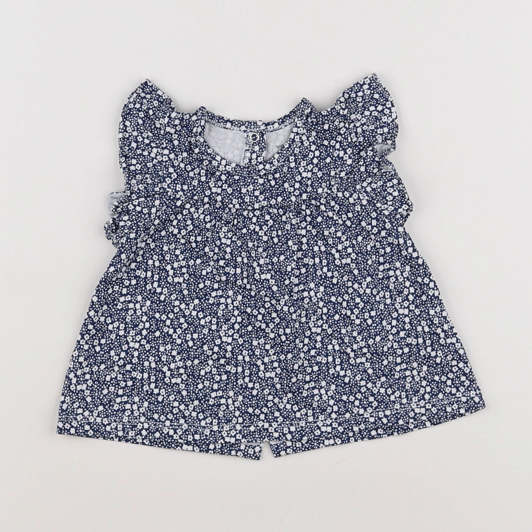 Vertbaudet - robe bleu, blanc - 9 mois