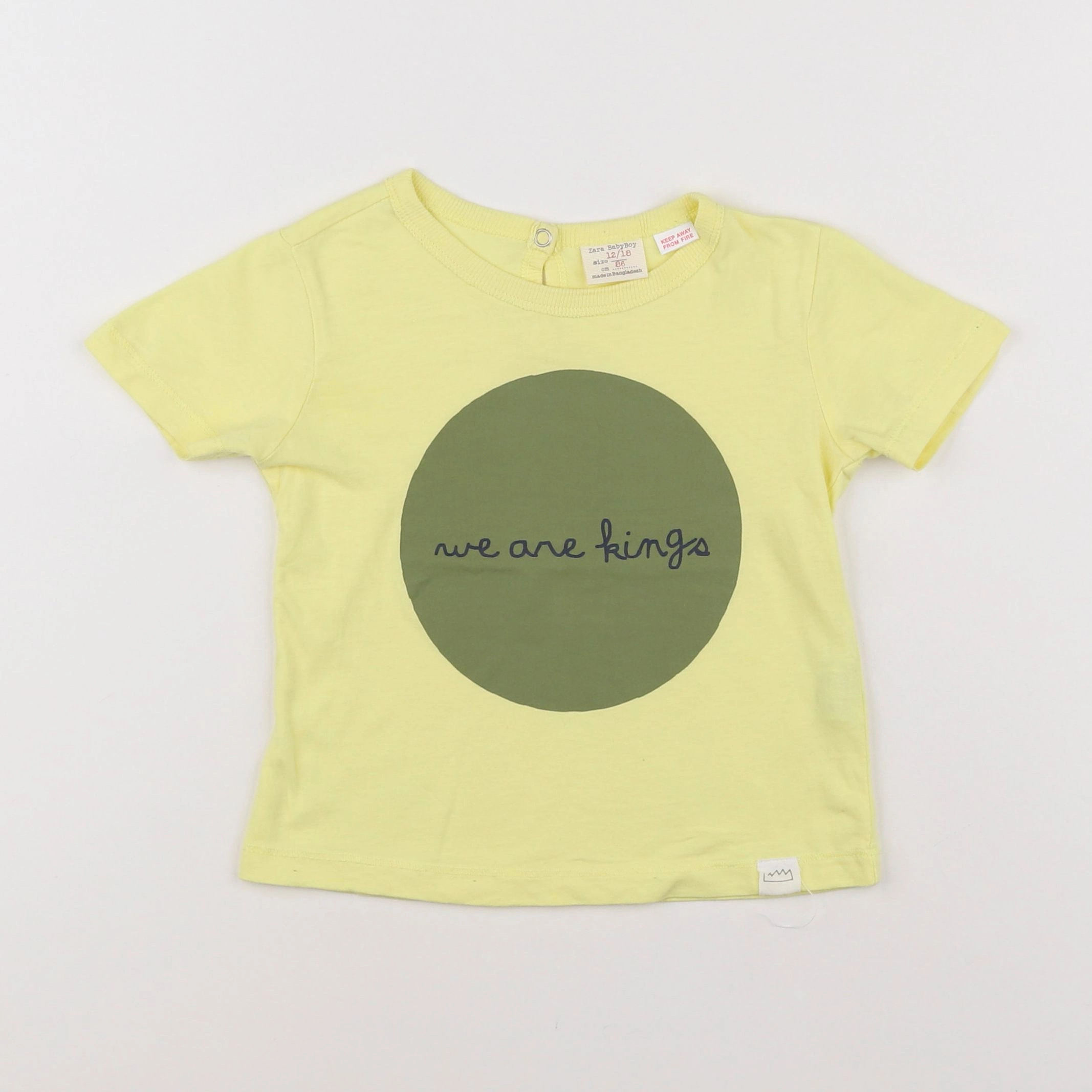 Zara - tee-shirt jaune - 12/18 mois