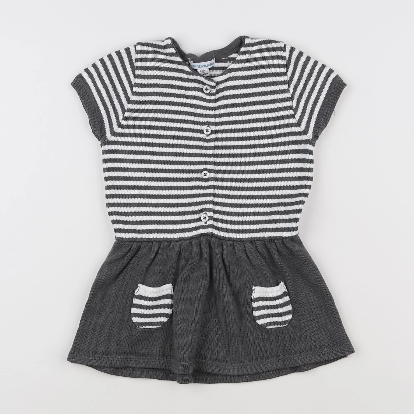 Vertbaudet - robe gris - 2 ans