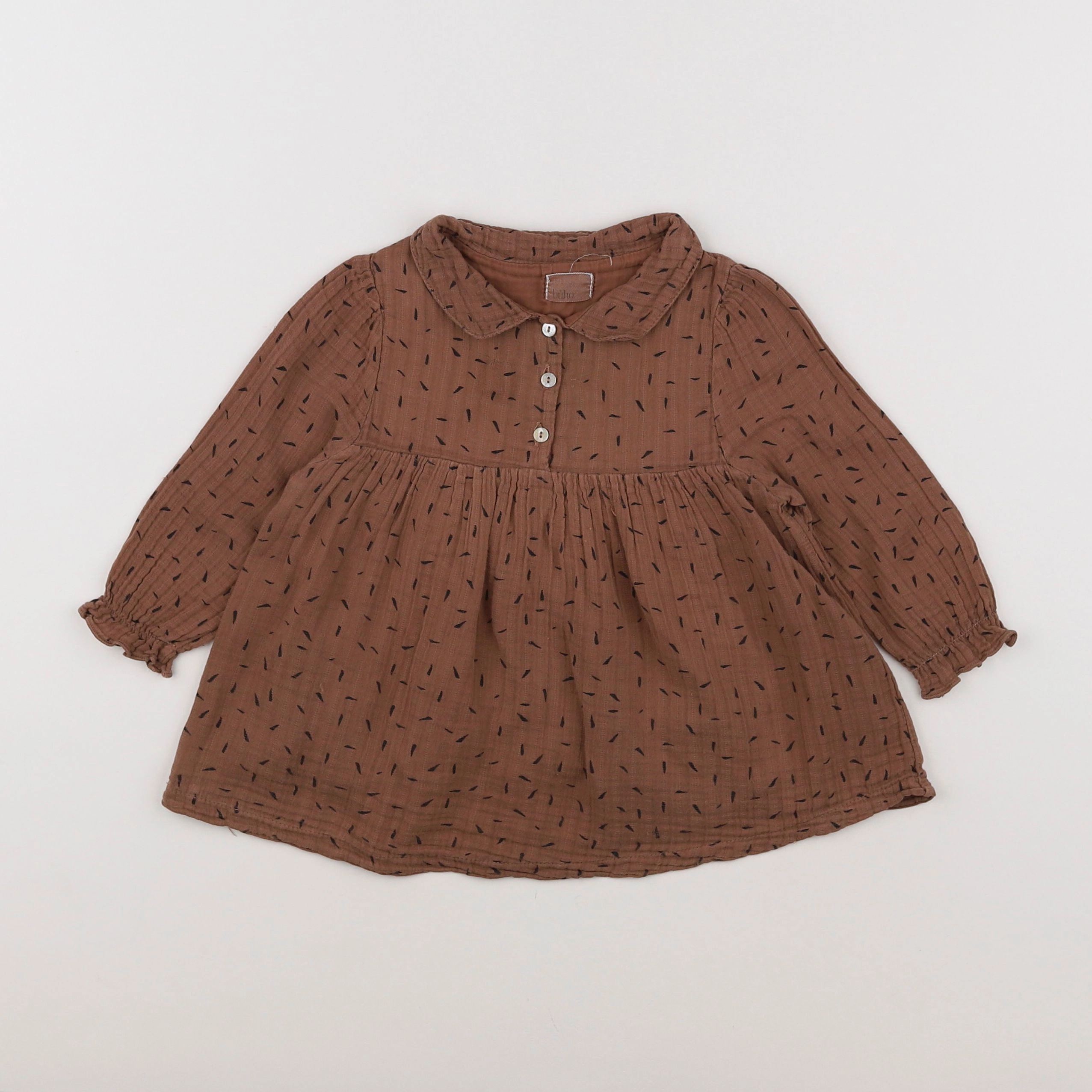 Buho - robe marron - 6/9 mois