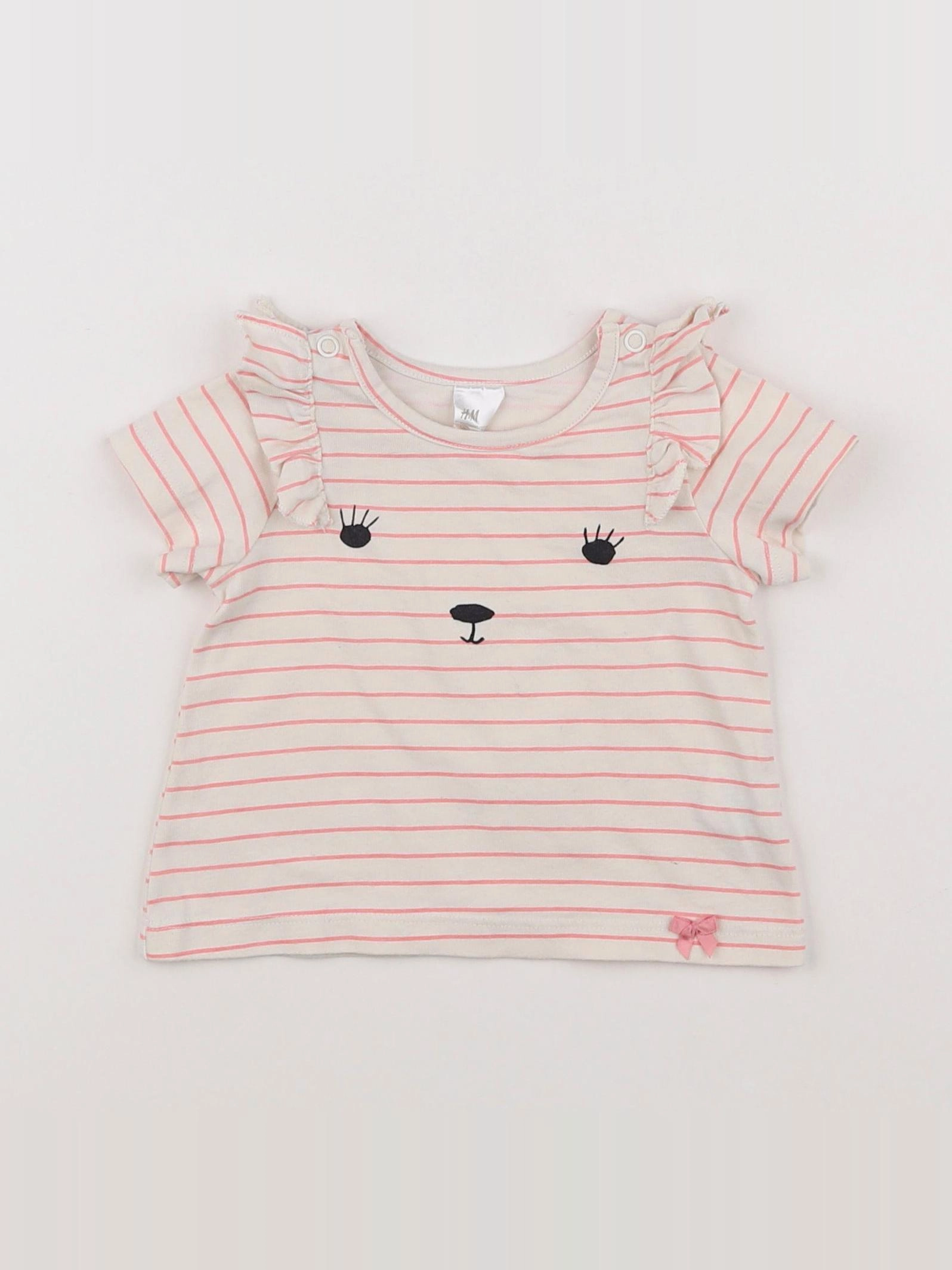 H&M - tee-shirt rose - 3 mois