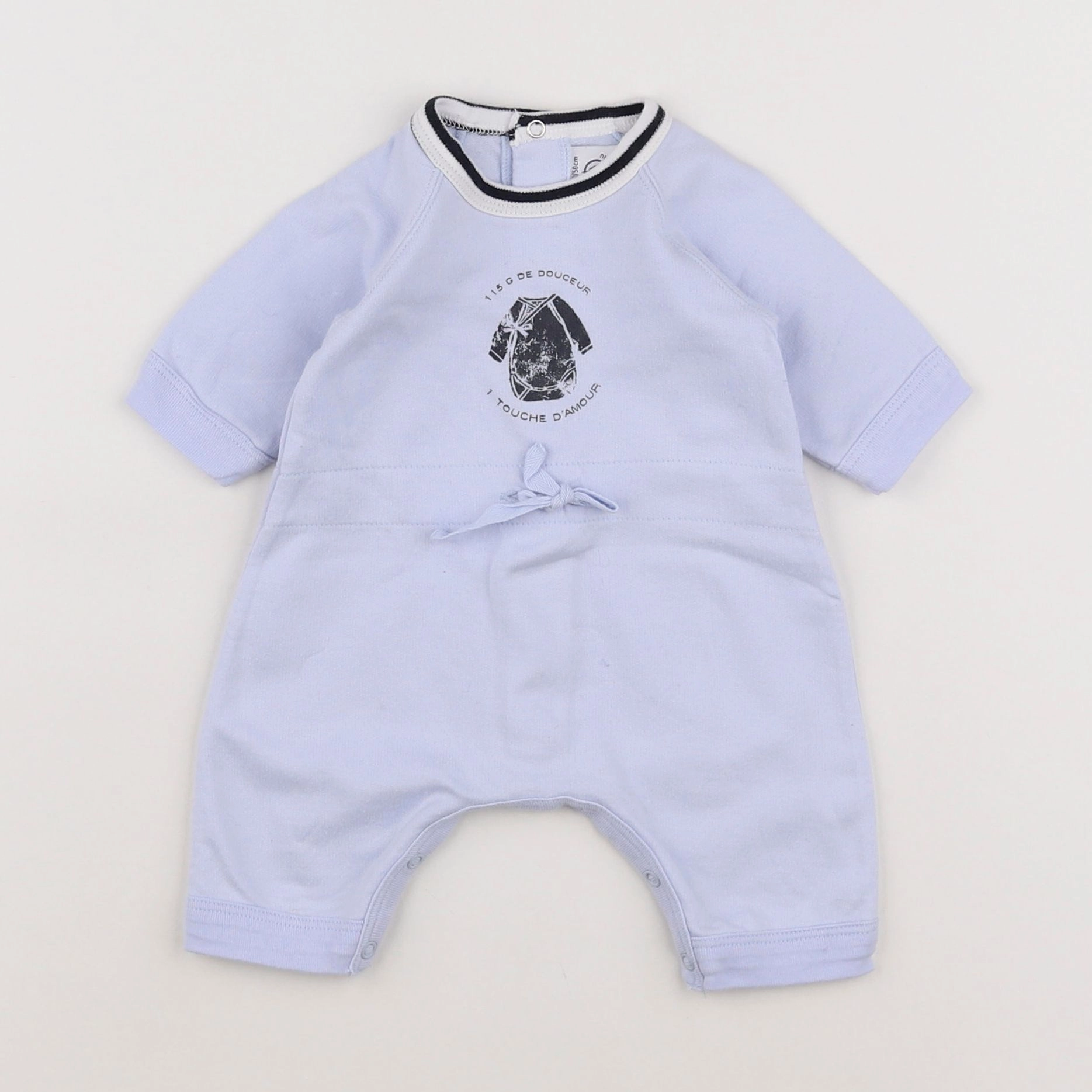 Petit Bateau - pyjama bleu - 0 mois