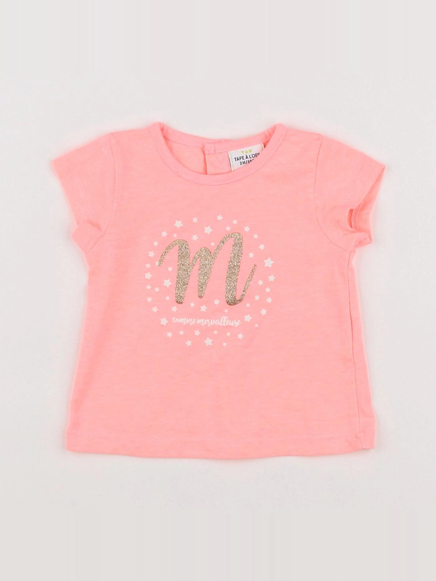 Tape à l'oeil - tee-shirt rose - 3 mois