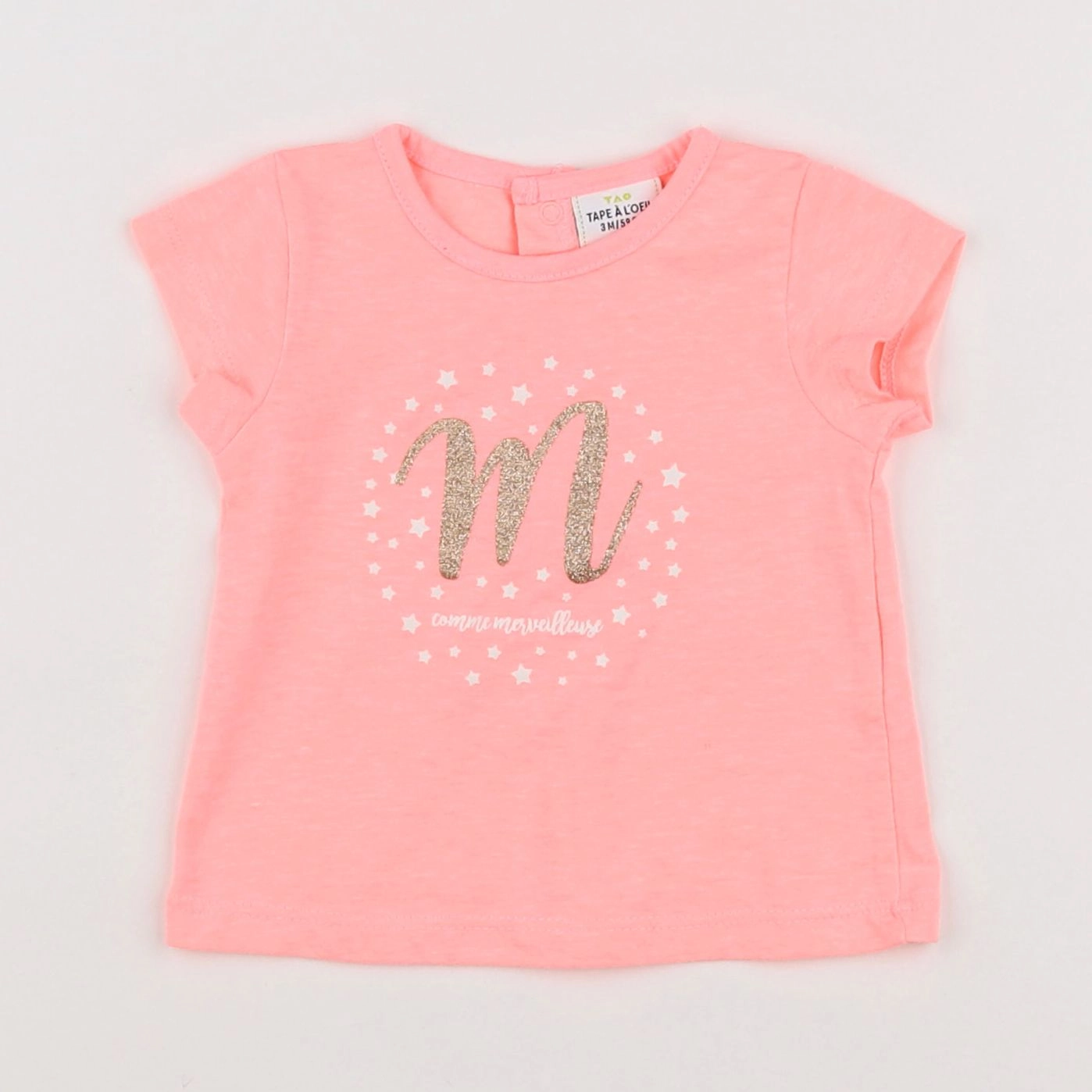 Tape à l'oeil - tee-shirt rose - 3 mois