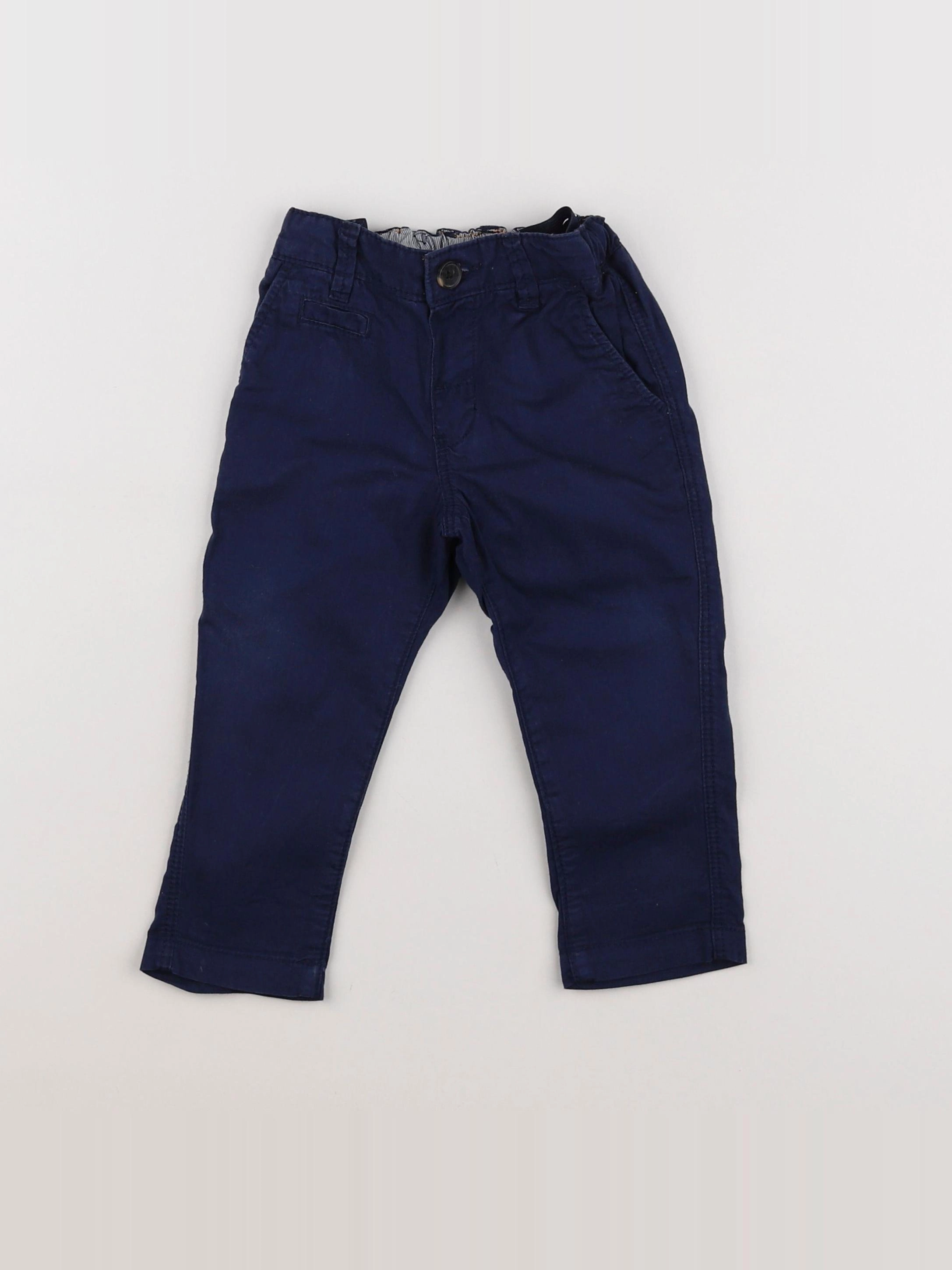 H&M - pantalon bleu - 9/12 mois