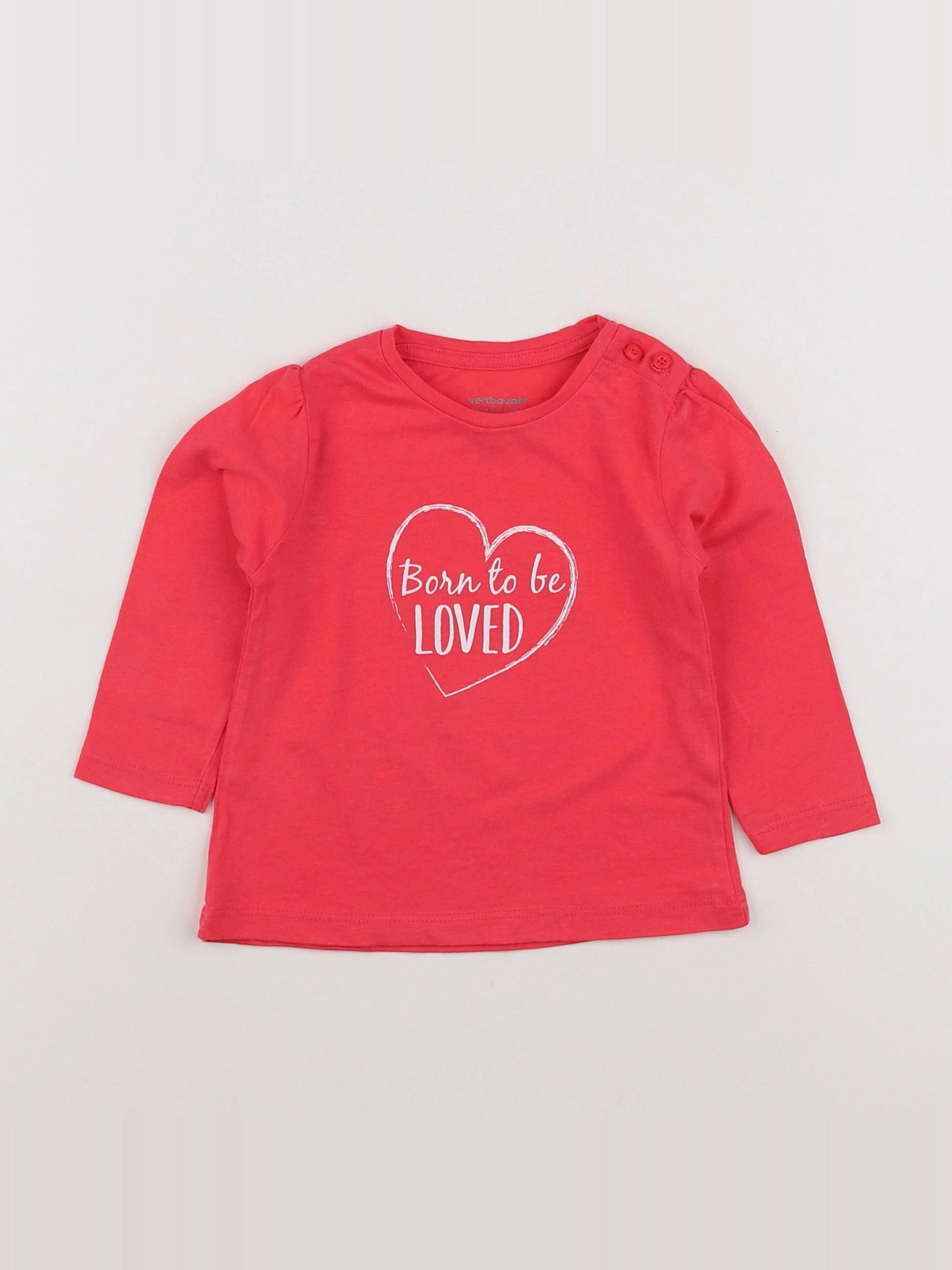 Vertbaudet - tee-shirt rose - 9 mois