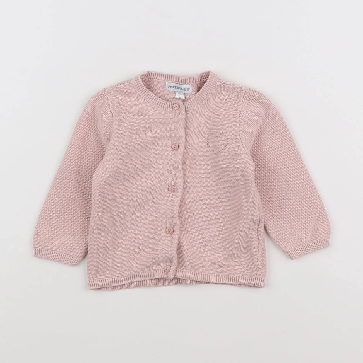 Vertbaudet - gilet rose - 9 mois