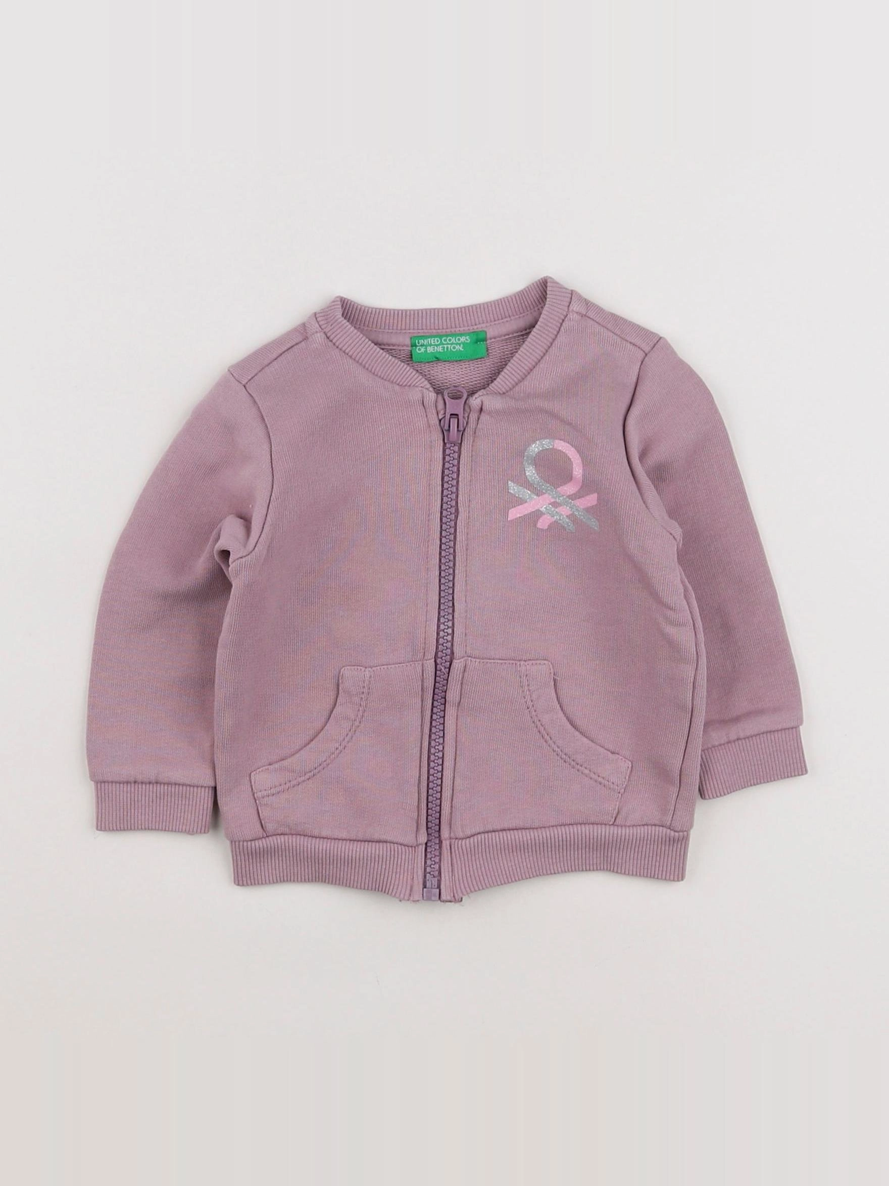 Benetton - sweat violet - 6/9 mois